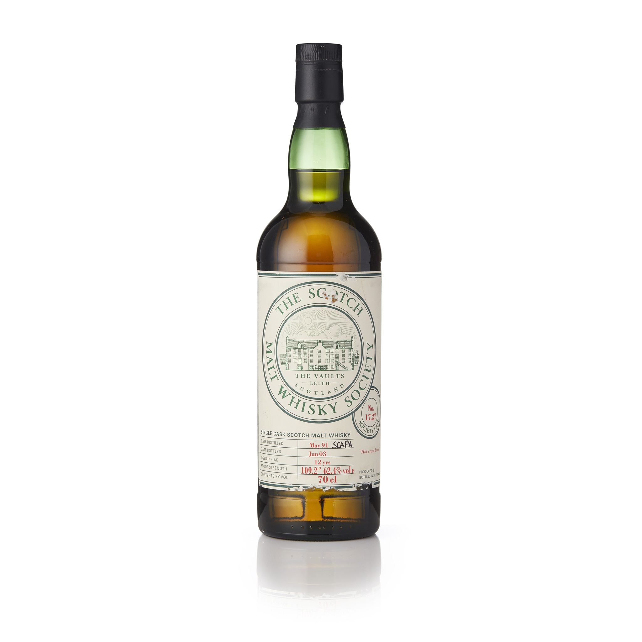 SCAPA 1991 12 YEAR OLD 17.27 - THE SCOTCH MALT WHISKY SOCIETY