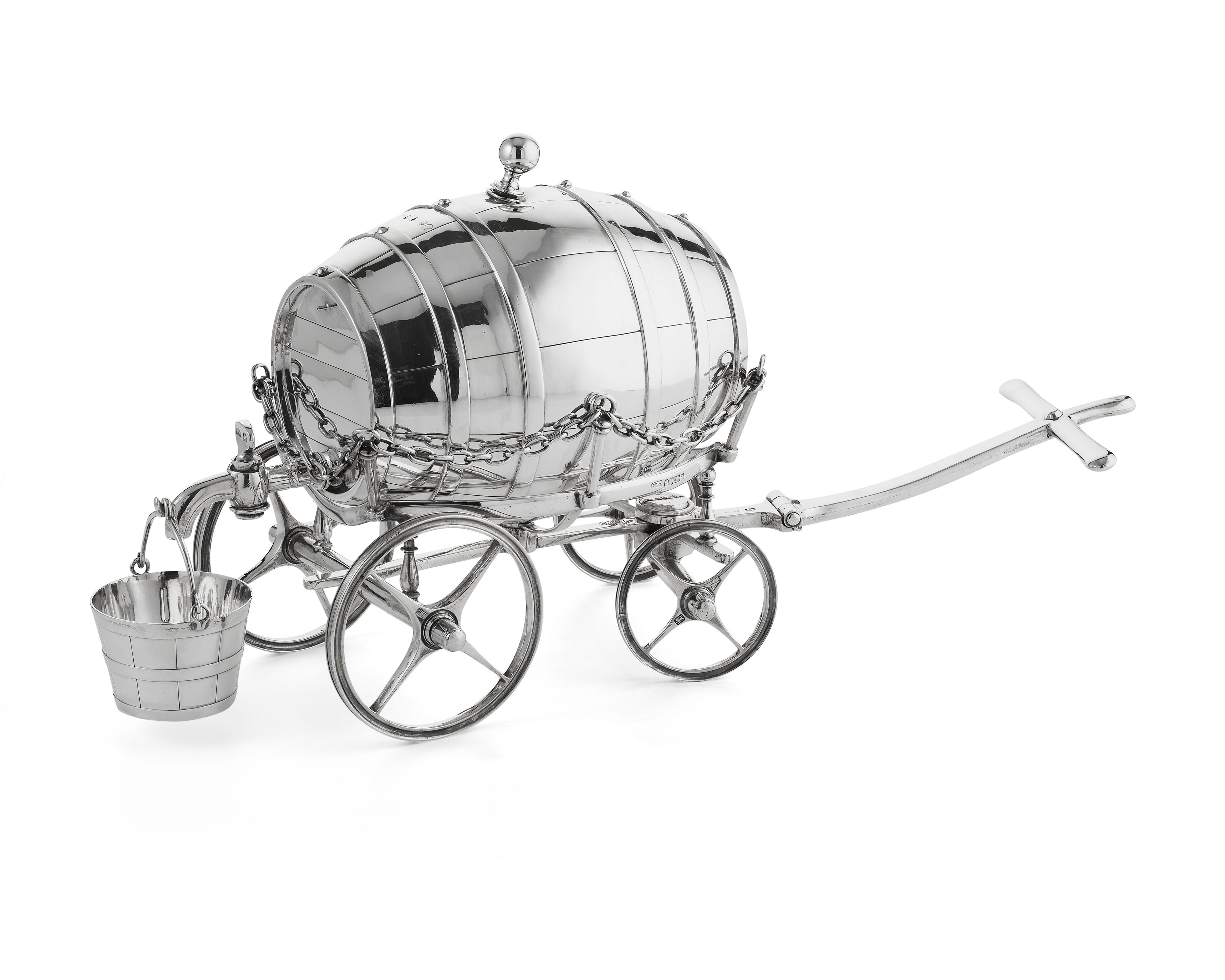 A silver brandy barrel
