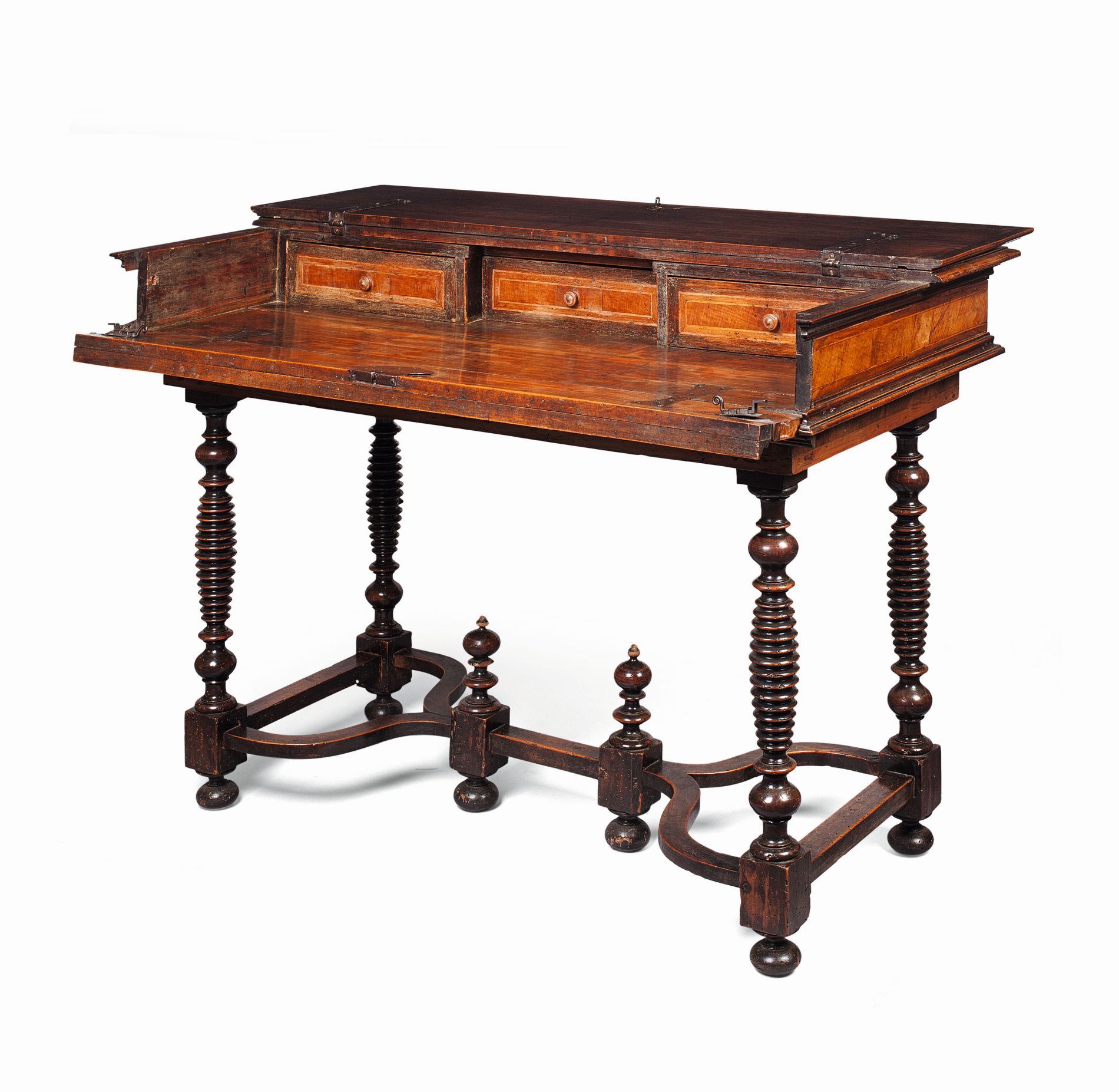 ITALIAN WALNUT AND INLAY DESK