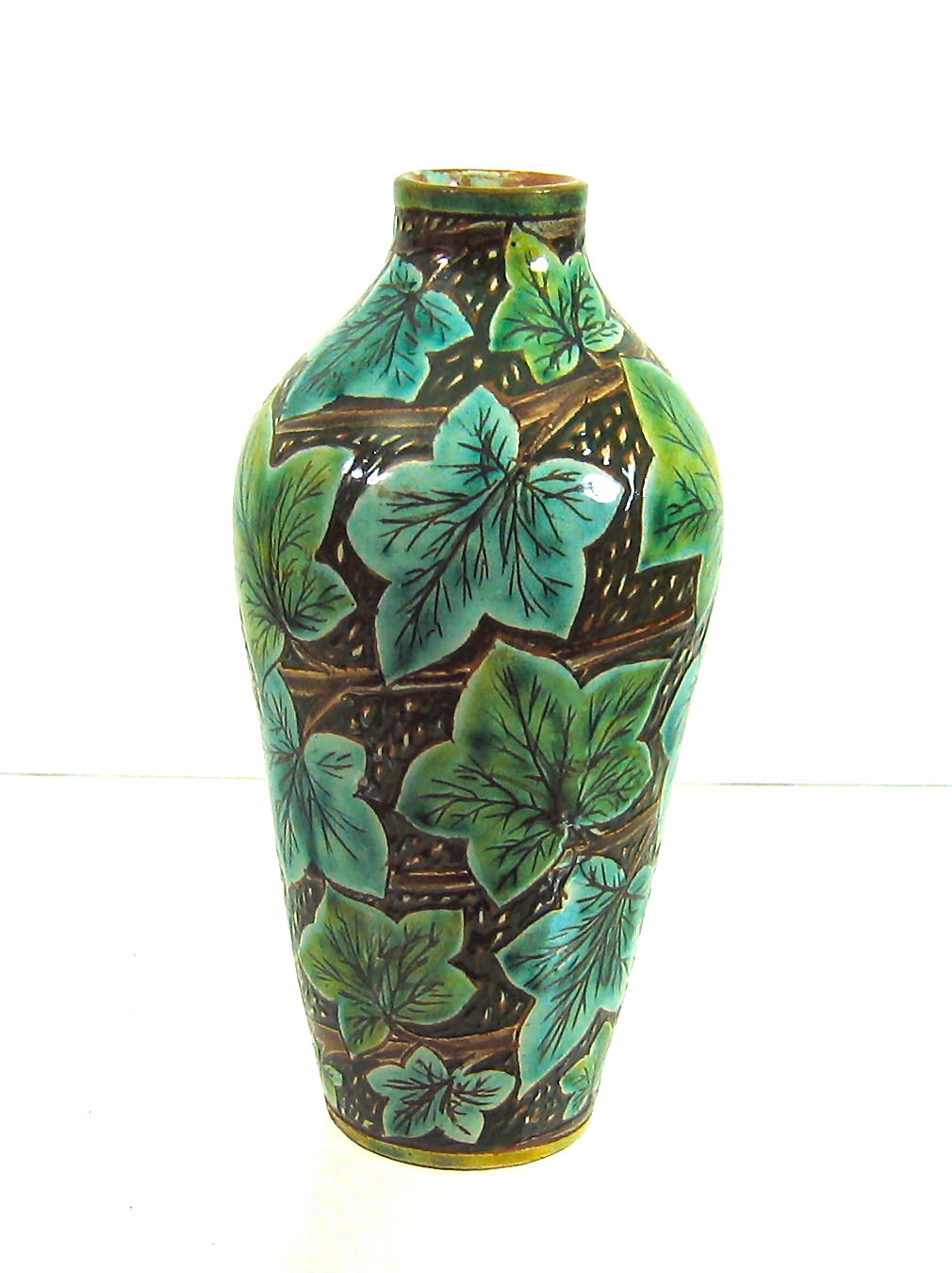 A Della Robbia tapering vase,