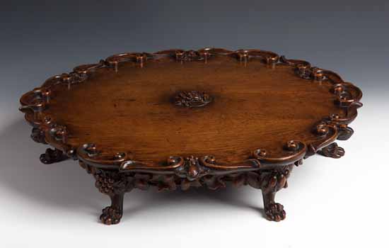 A 19th century oak lazy susan