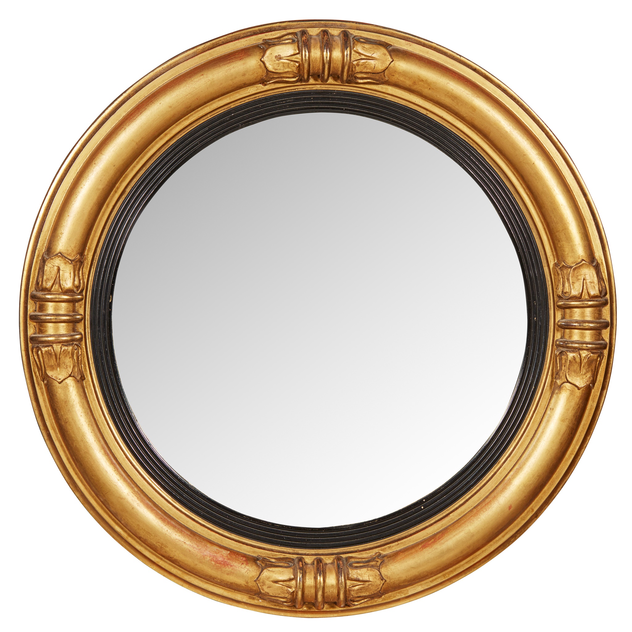 SMALL REGENCY GILTWOOD CONVEX MIRROR