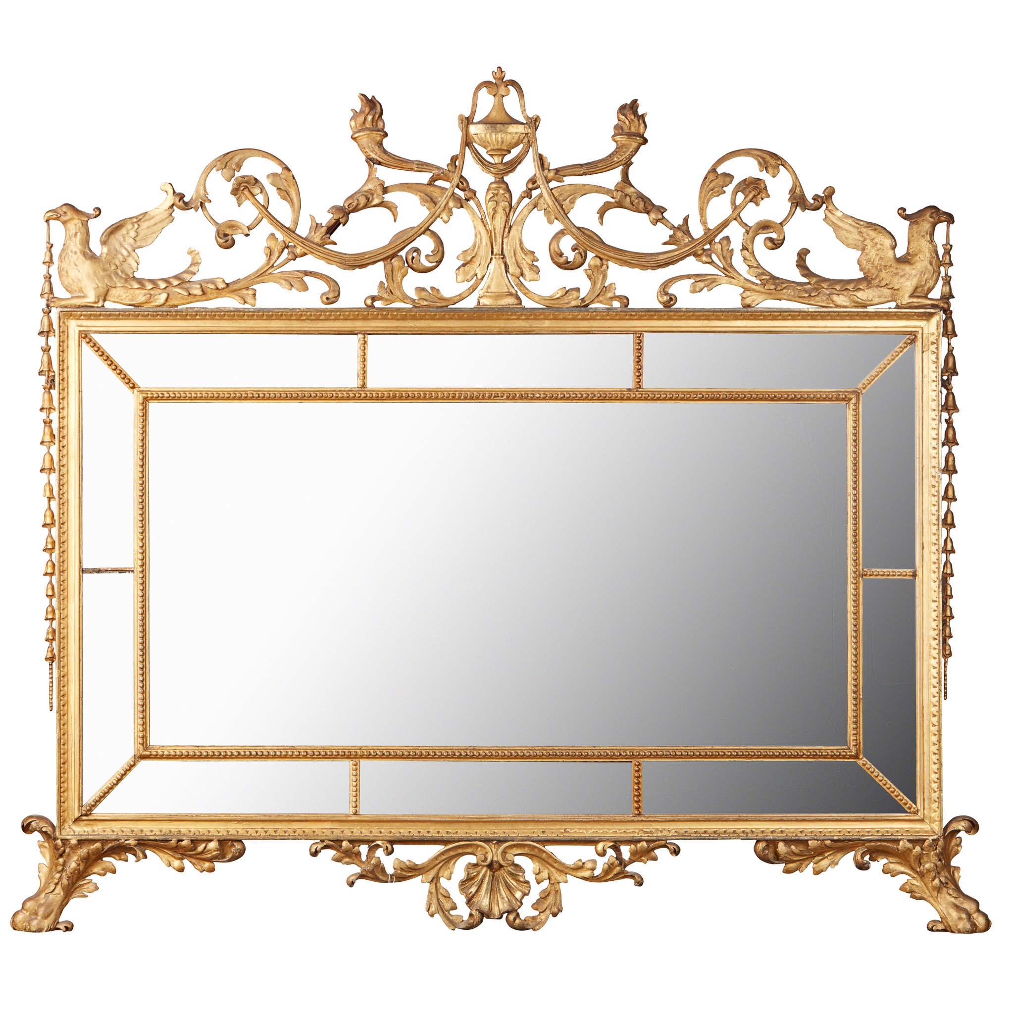 NEOCLASSICAL STYLE GILTWOOD OVERMANTEL MIRROR