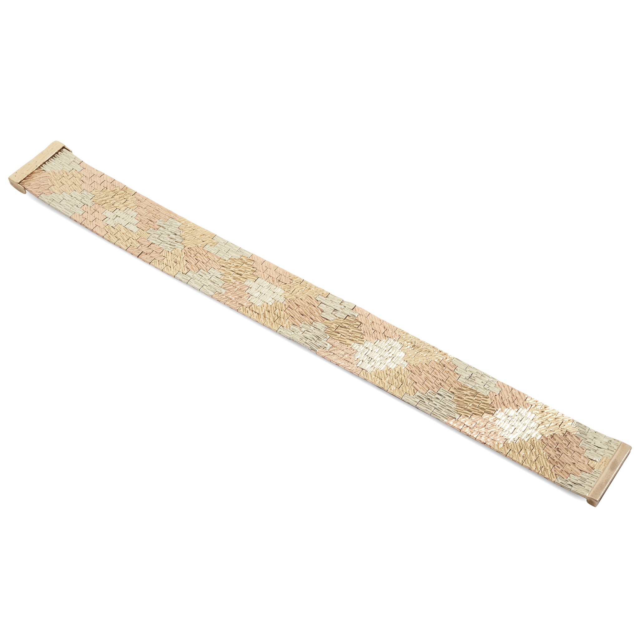 A 9ct tri-coloured gold bracelet