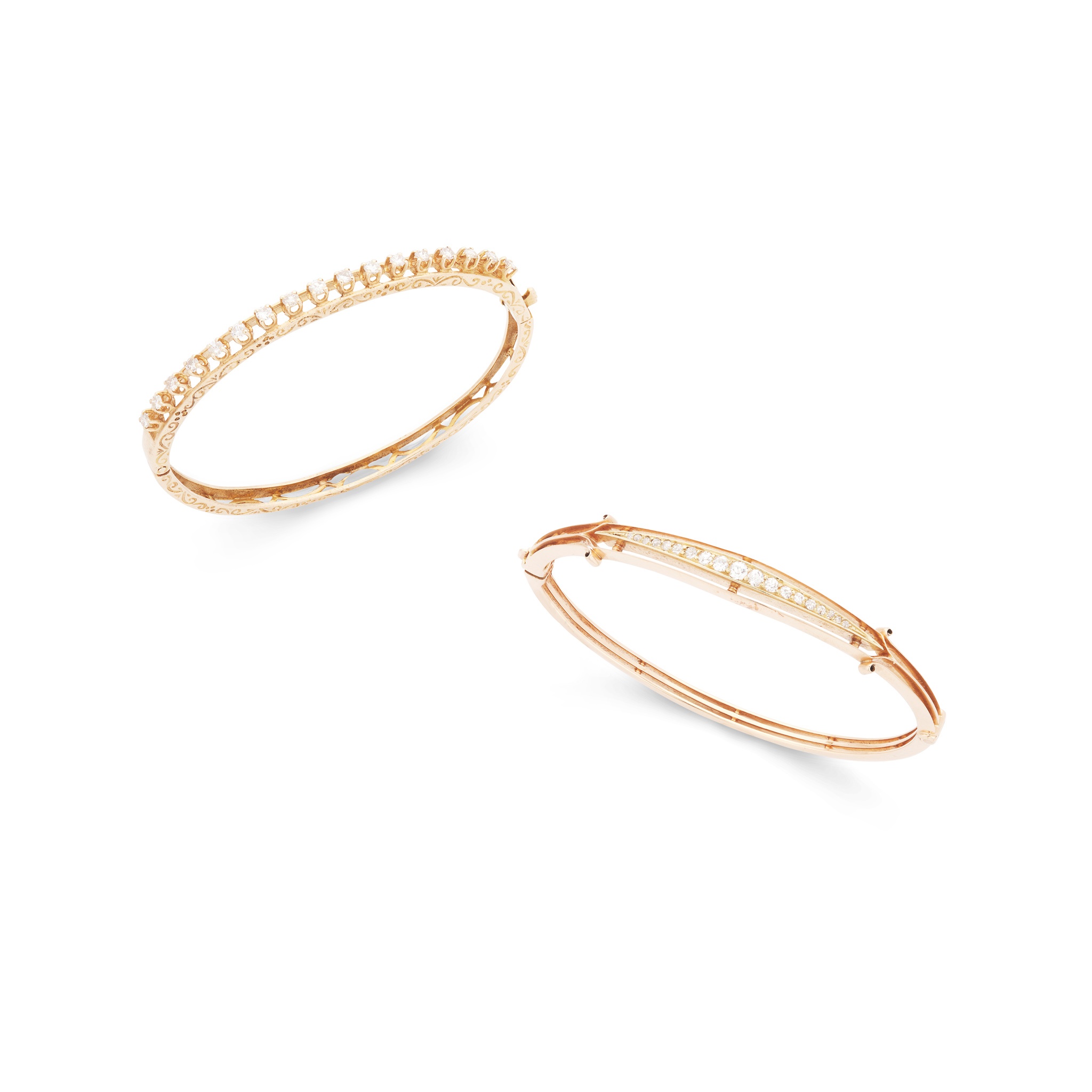Two diamond bangles