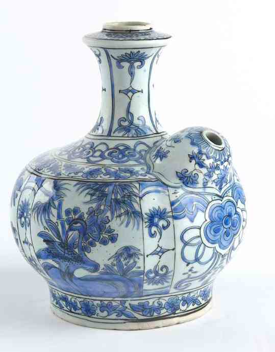 An 18th/19th century Persian blue painted kendi In the Chinese style