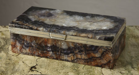 A silver mounted bluejohn box