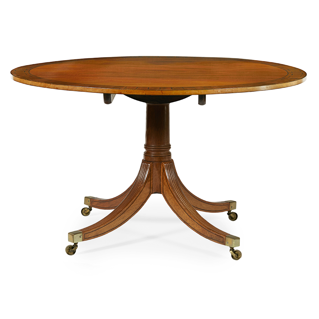 REGENCY-STYLE MAHOGANY AND INLAY CENTRE TABLE
