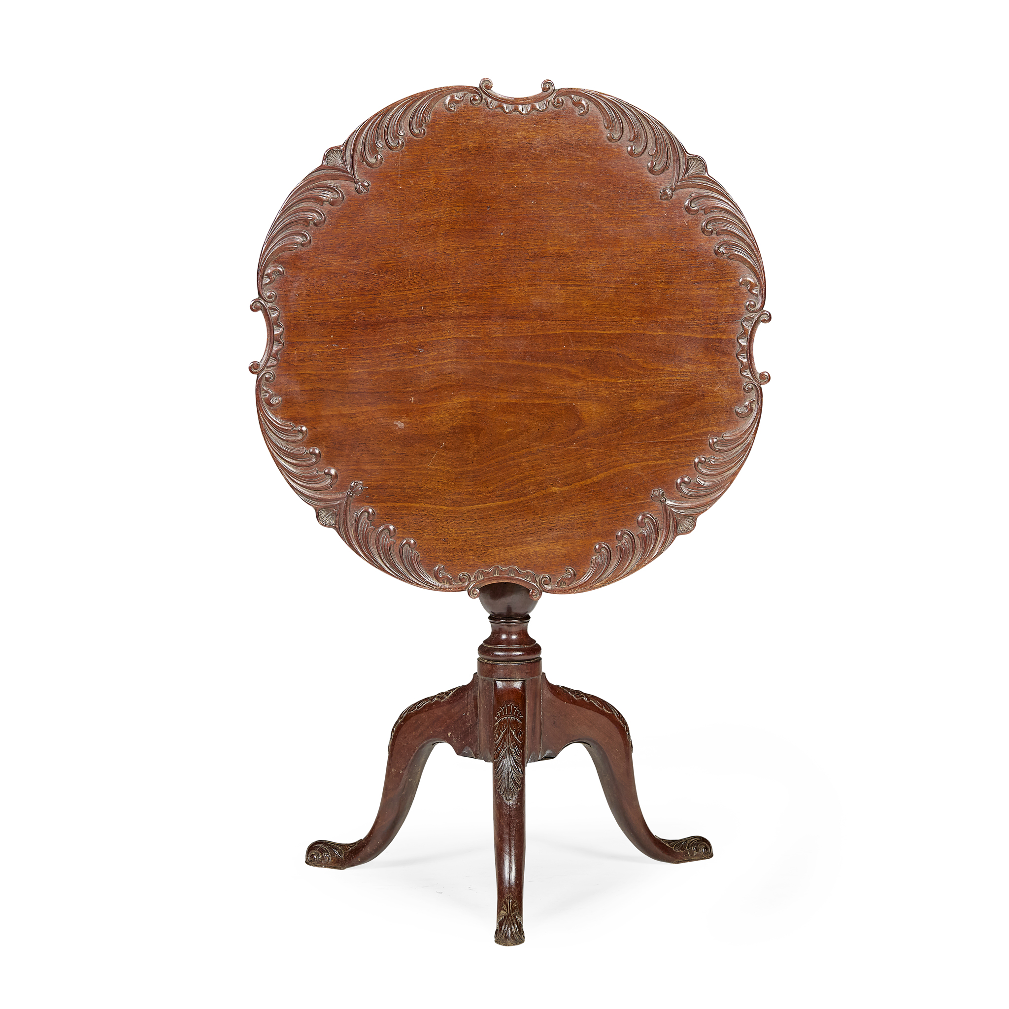 IRISH GEORGE III MAHOGANY BIRDCAGE TEA TABLE