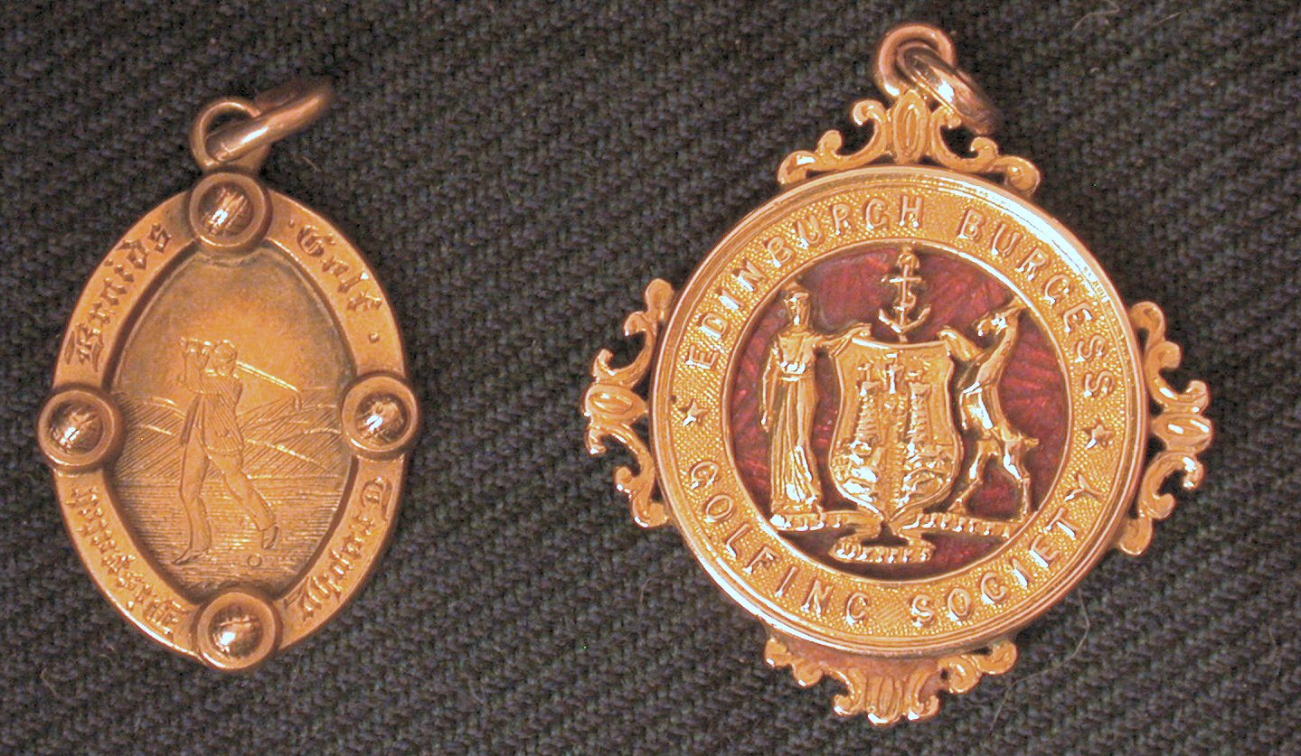 A 9ct golf medal for Edinburgh Burgess Golfing Society,