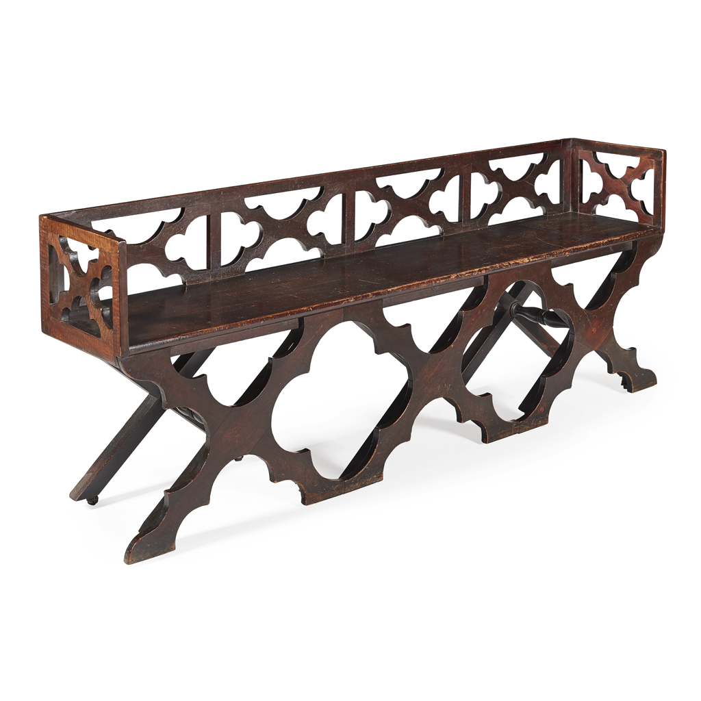 GEORGE III OAK 'GOTHICK' SETTLE