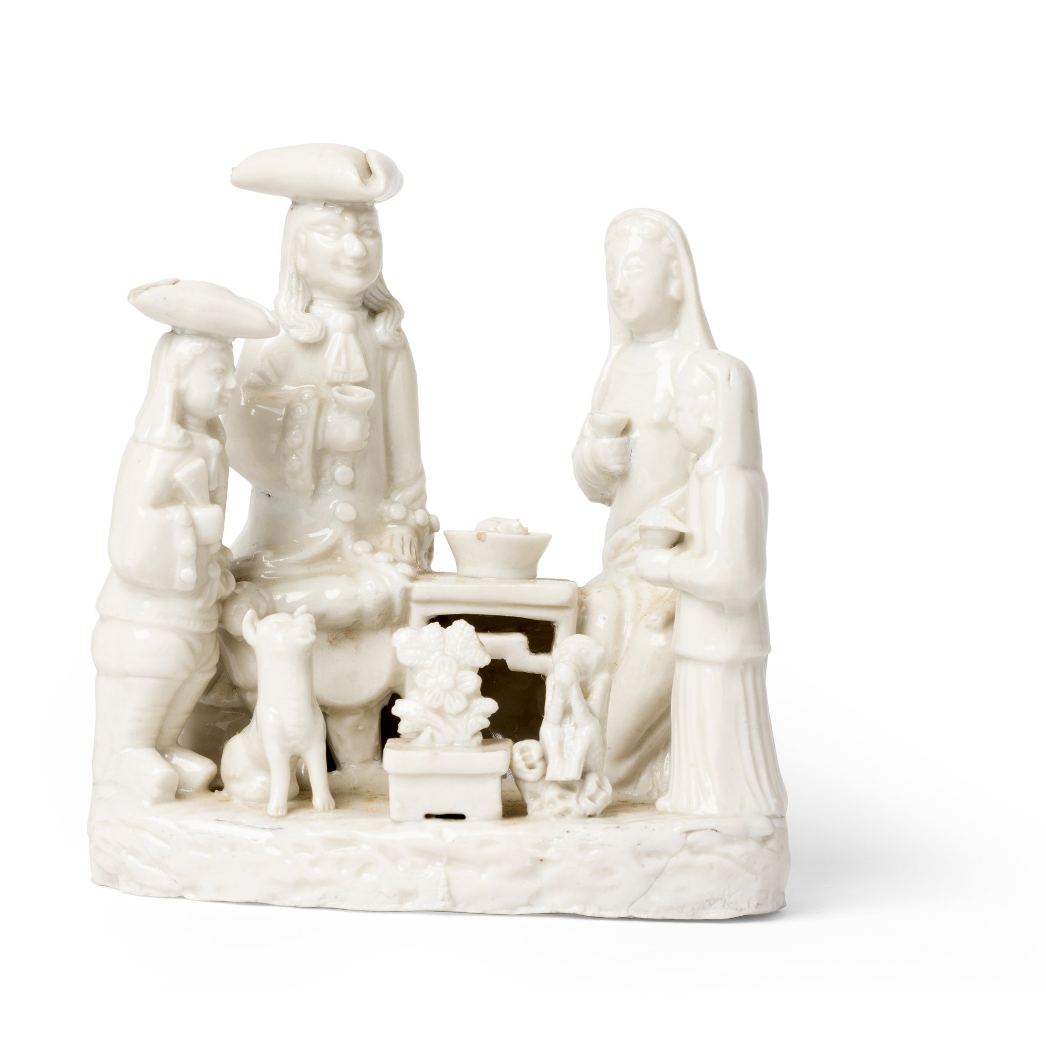 CHINESE DEHUA BLANC-DE-CHINE 'GOVERNOR DUFF' FIGURAL GROUP