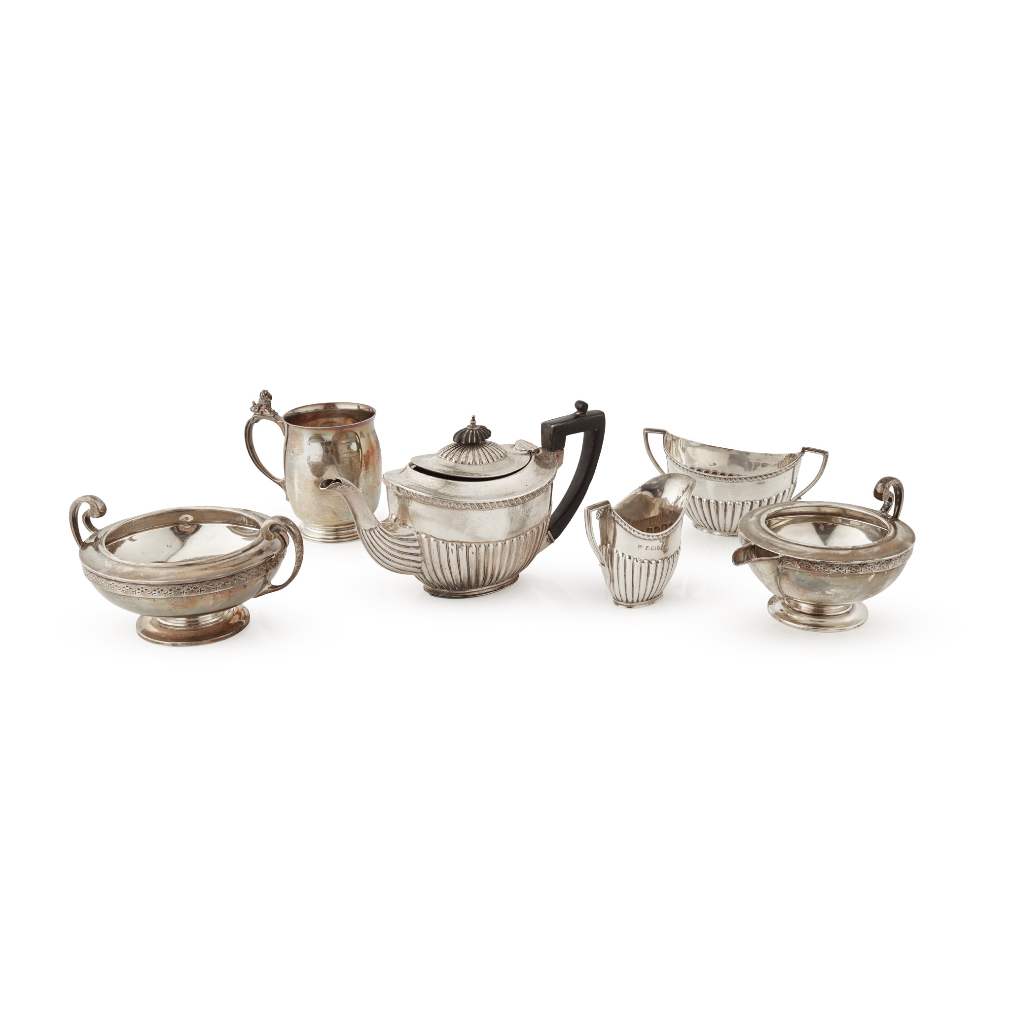 A late Victorian matched bachelor’s three-piece tea-service