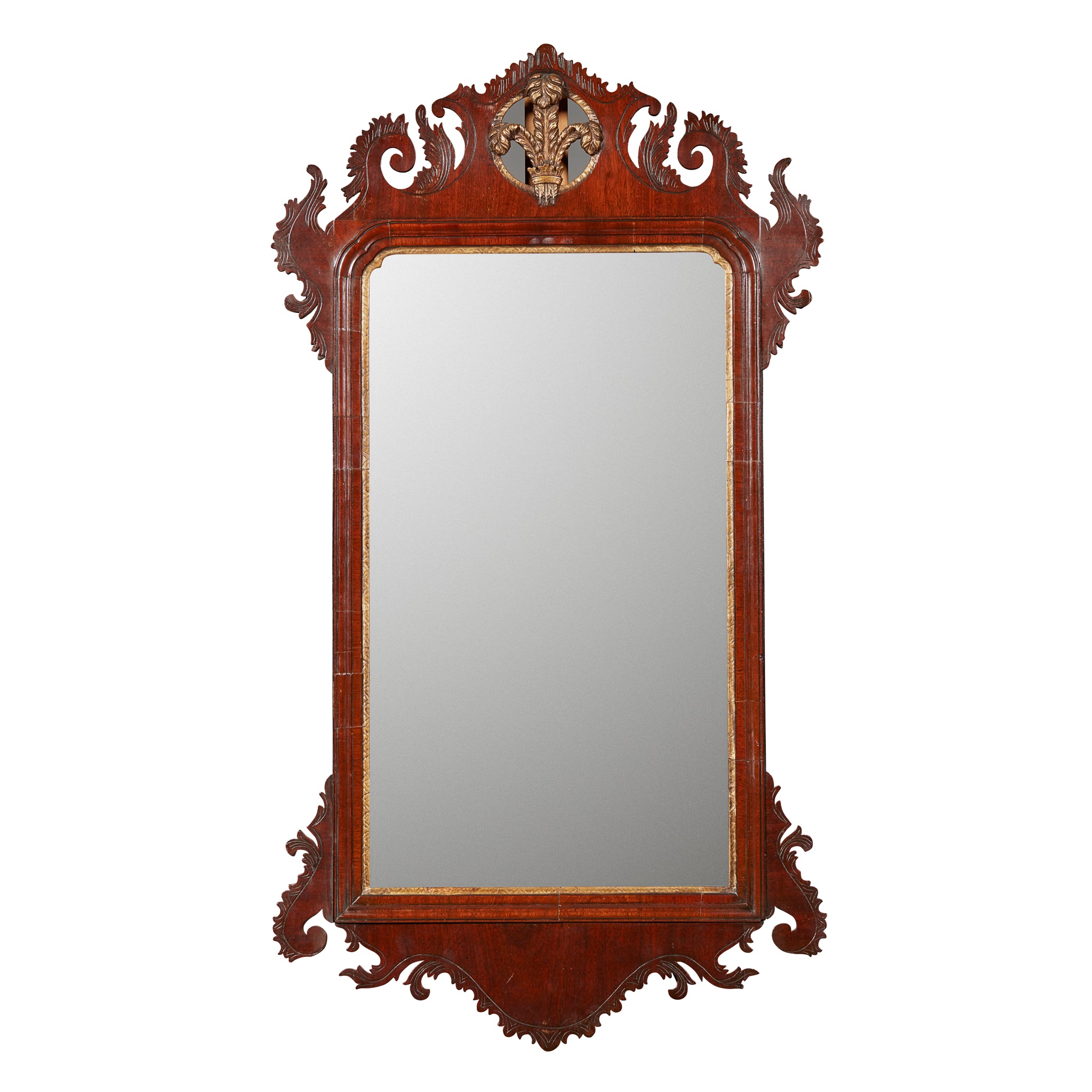 GEORGE III MAHOGANY AND PARCEL GILT-MIRROR, POSSIBLY IRISH