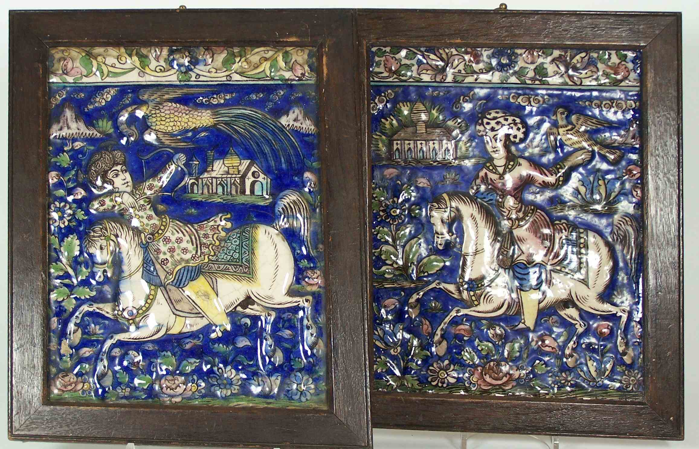 A pair of late 19th century Persian tiles