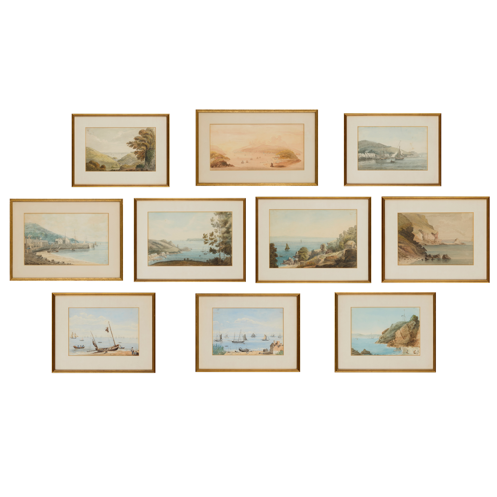 GROUP OF TEN LATE GEORGIAN ENGLISH WATERCOLOURS OF THE SOUTH COAST