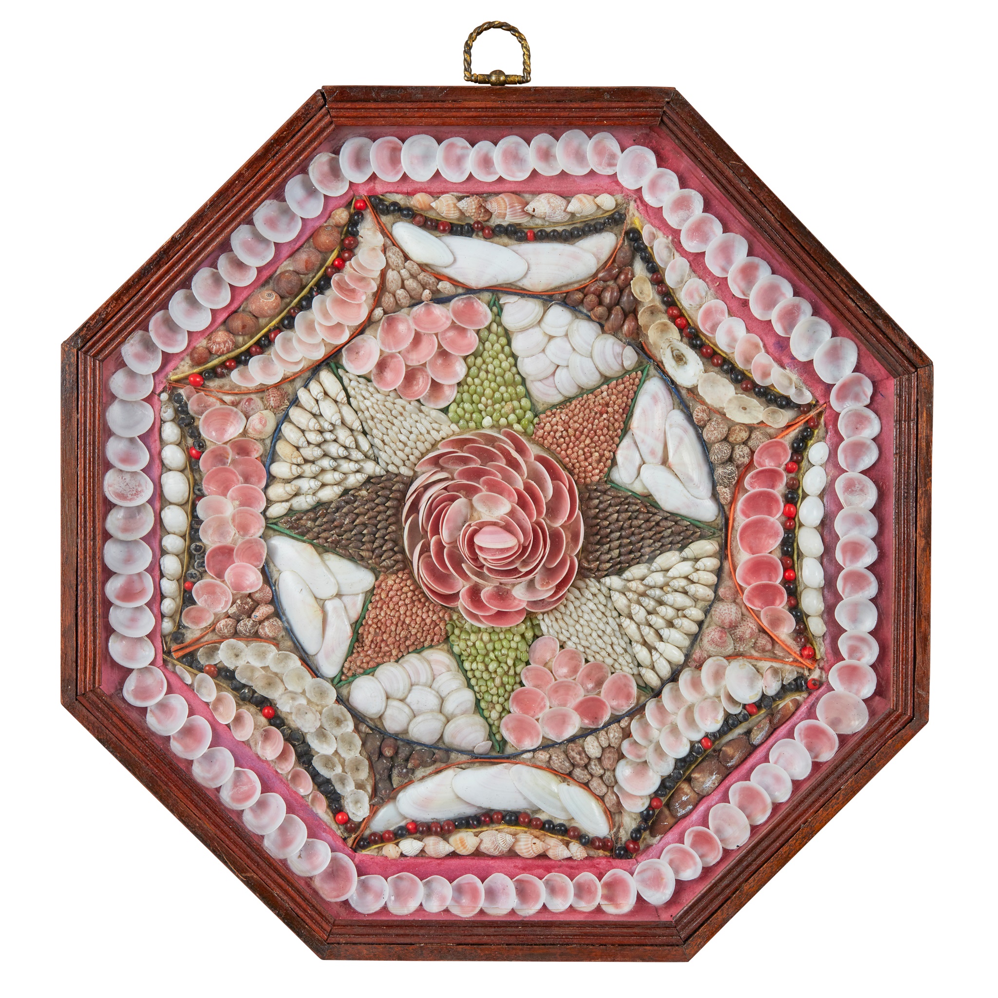 WEST INDIAN SHELLWORK OCTAGONAL SAILOR'S VALENTINE