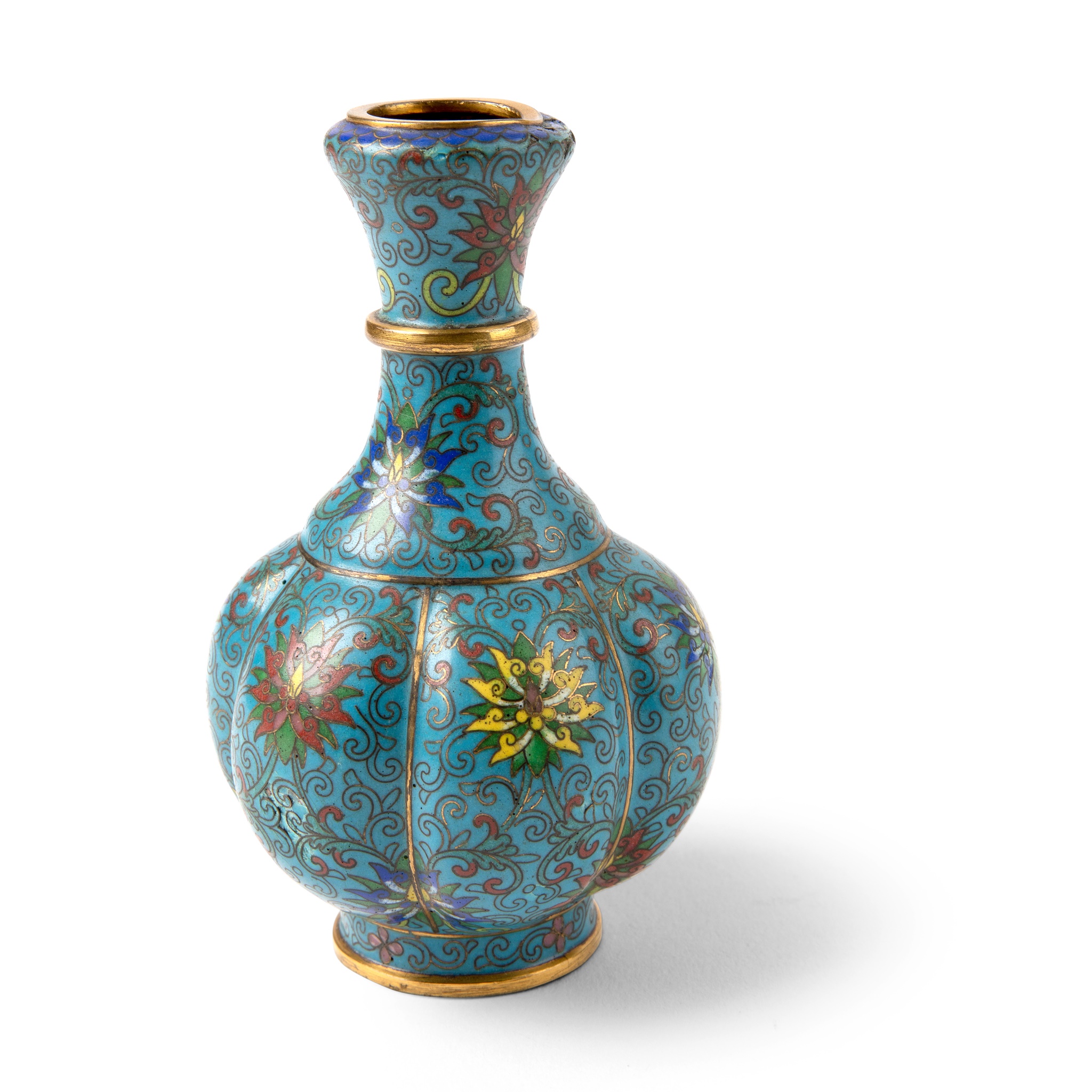 CLOISONNÉ ENAMEL 'LOTUS' VASE