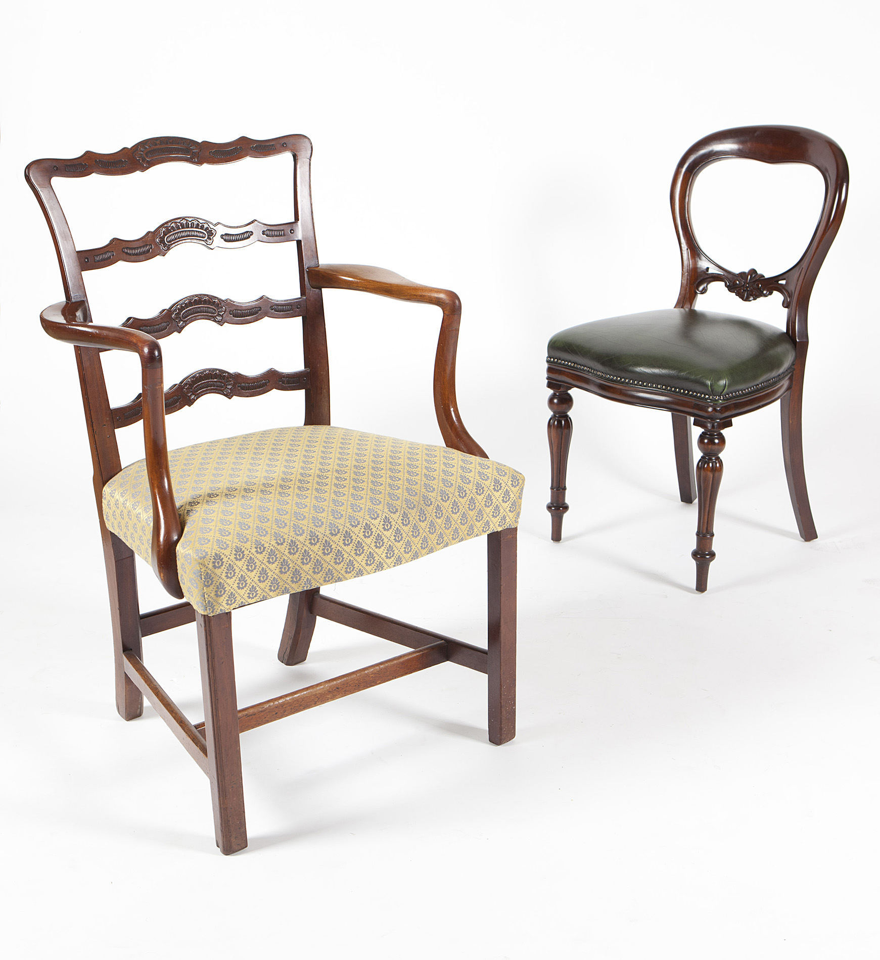 VICTORIAN STYLE MAHOGANY BALLOON BACK DINING CHAIR