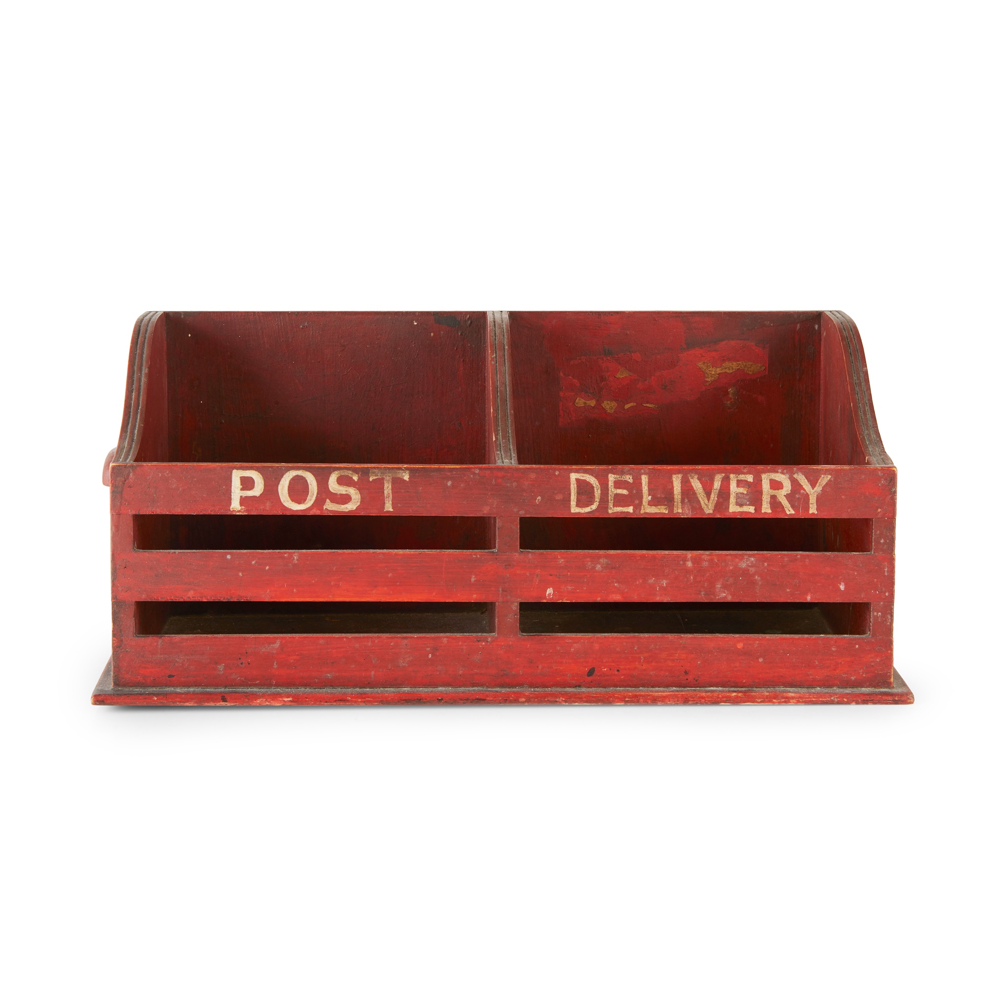 VICTORIAN RED-PAINTED POST RACK