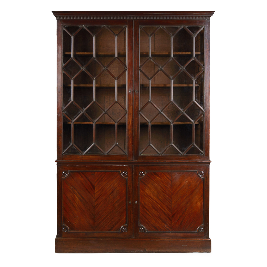 GEORGE III MAHOGANY BOOKCASE CABINET