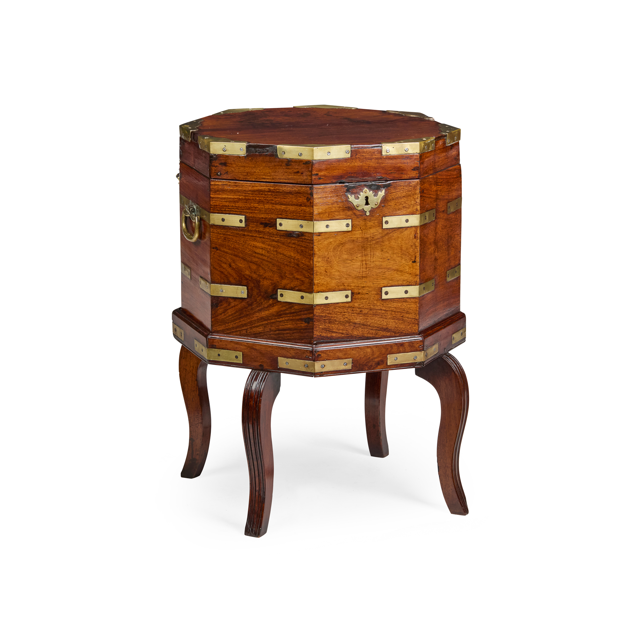 ANGLO-INDIAN PADOUK OCTAGONAL CELLARETTE