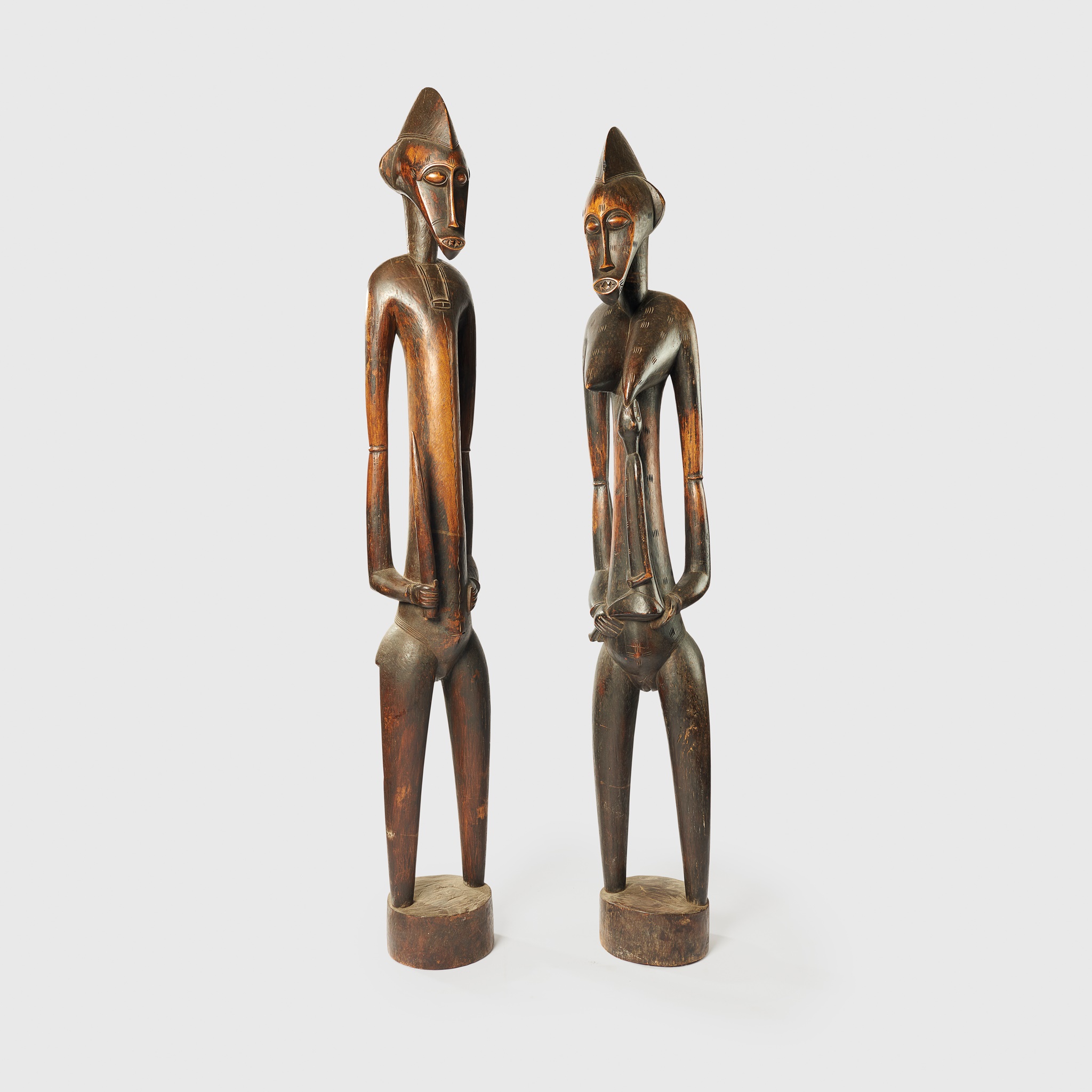 PAIR OF SENUFO RHYTHM POUNDERS