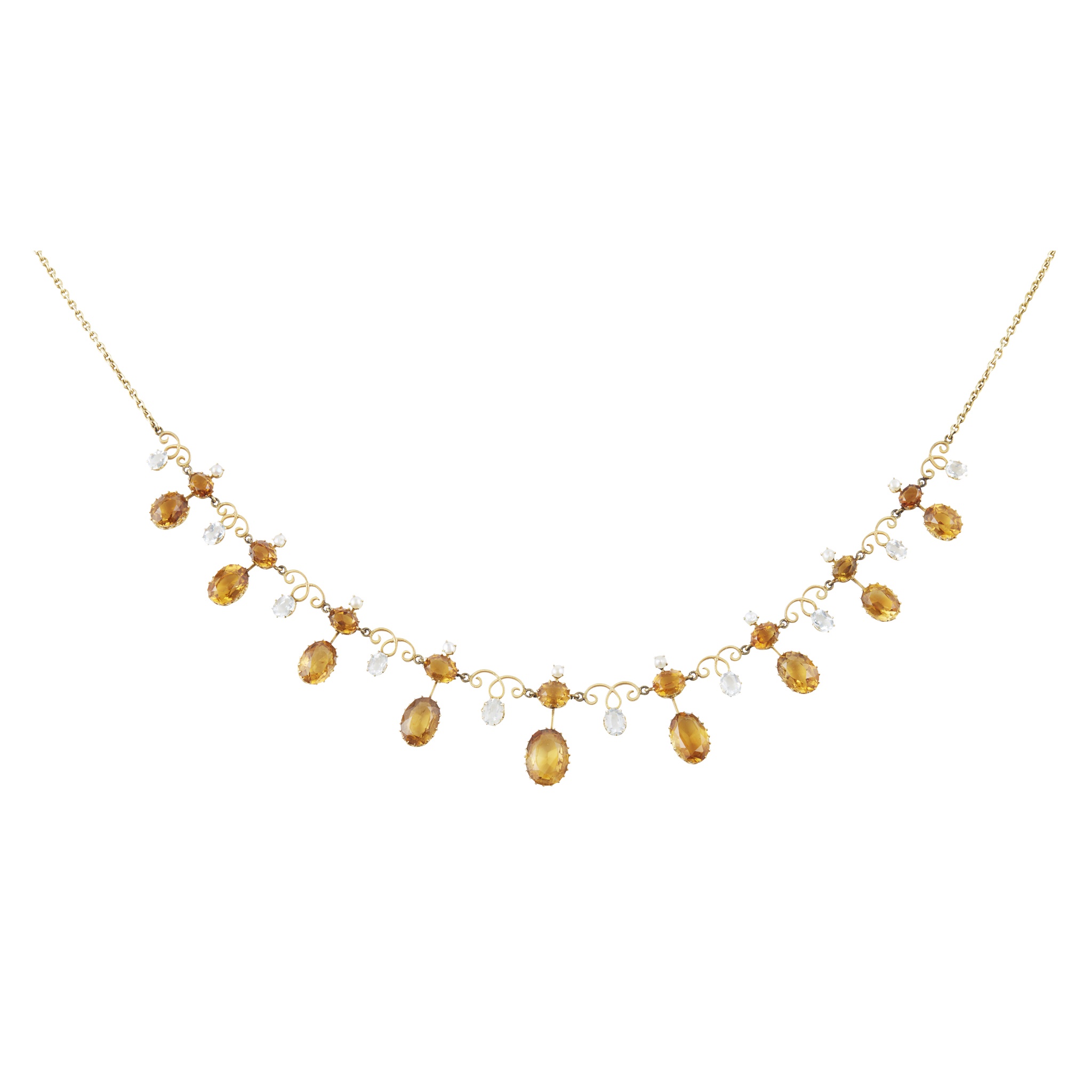 An early 20th century multi-gem set necklace