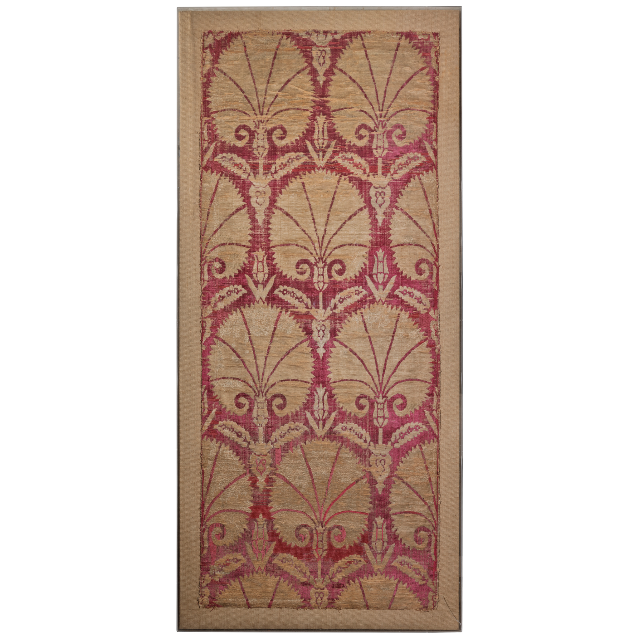 A LARGE OTTOMAN VOIDED SILK VELVET AND METAL-THREAD PANEL (ÇATMA)