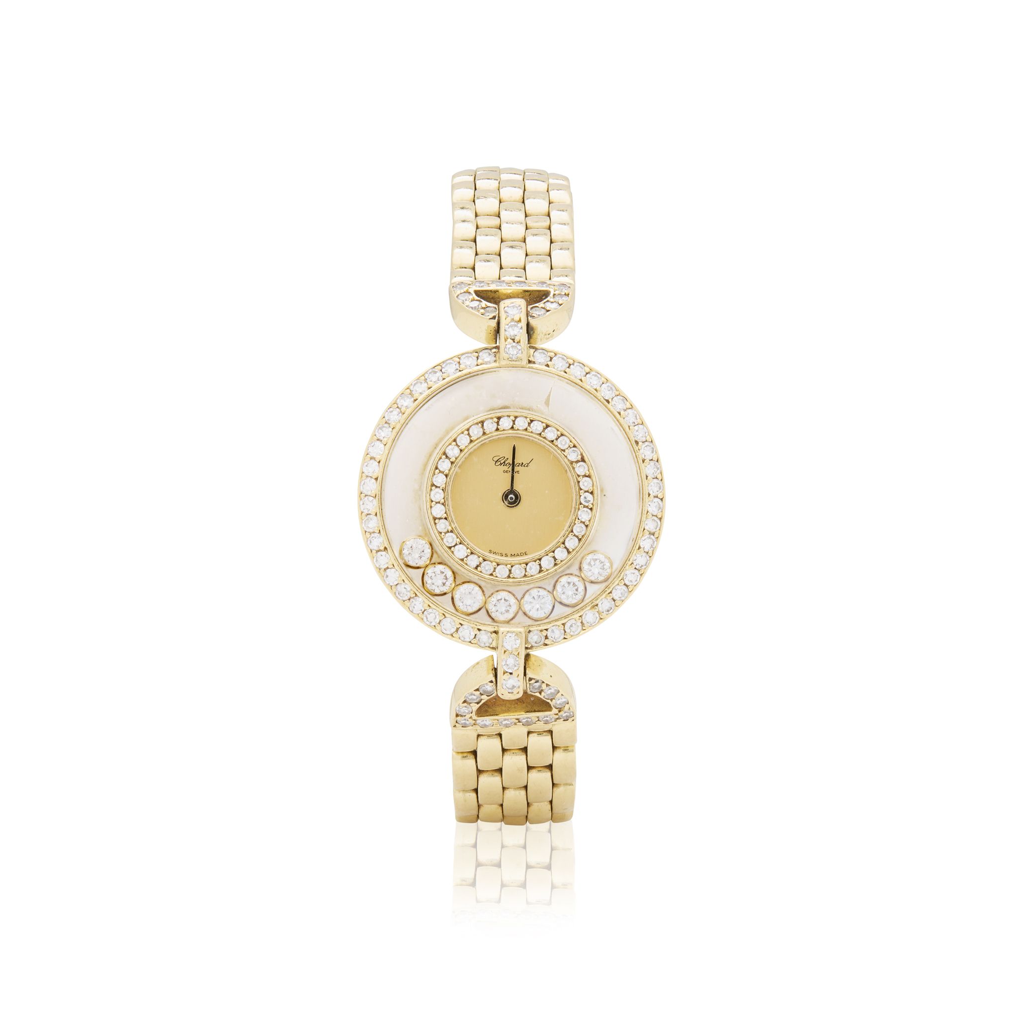 Chopard. A Ladies 18k gold and diamond-set quartz bracelet watch