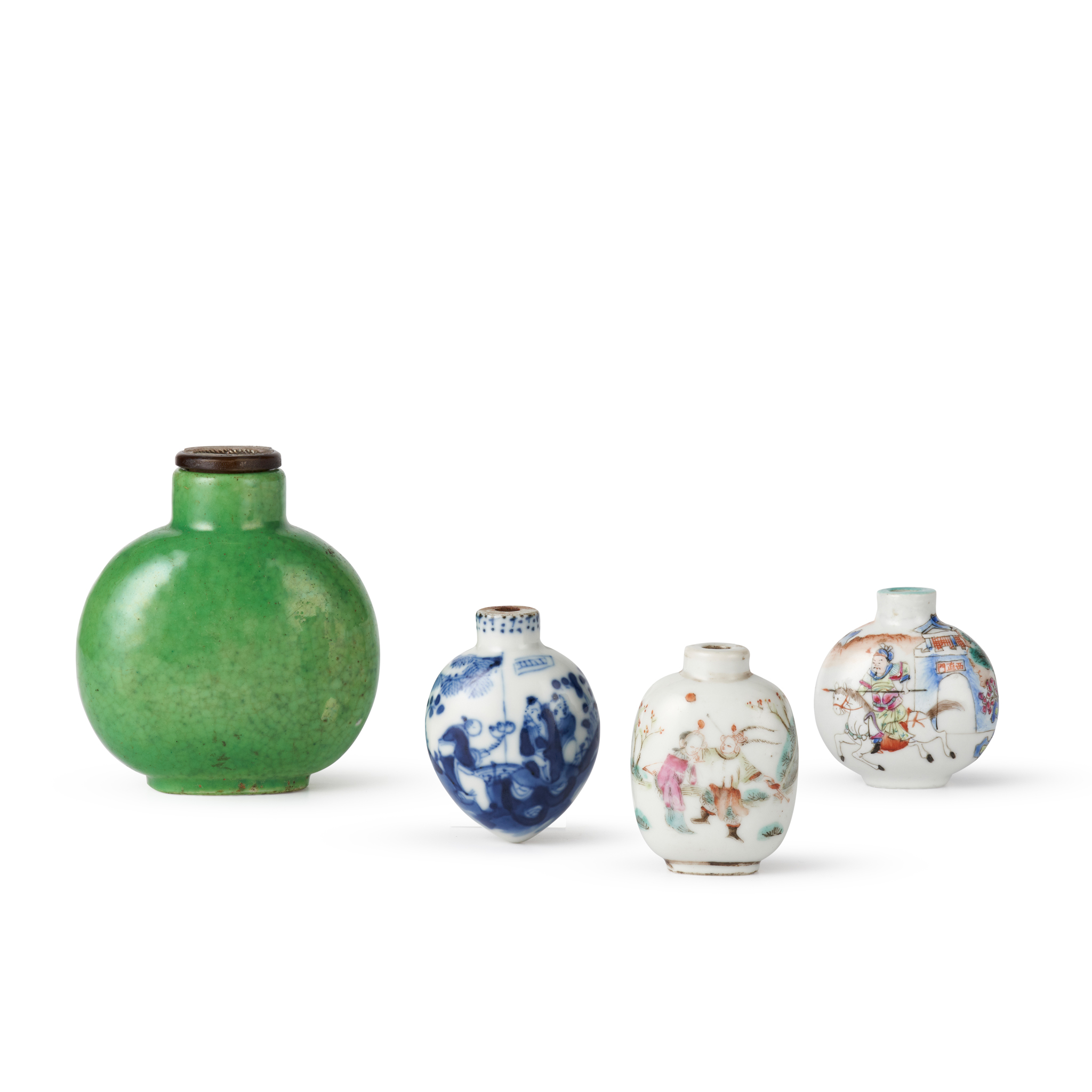GROUP OF FOUR SNUFF BOTTLES
