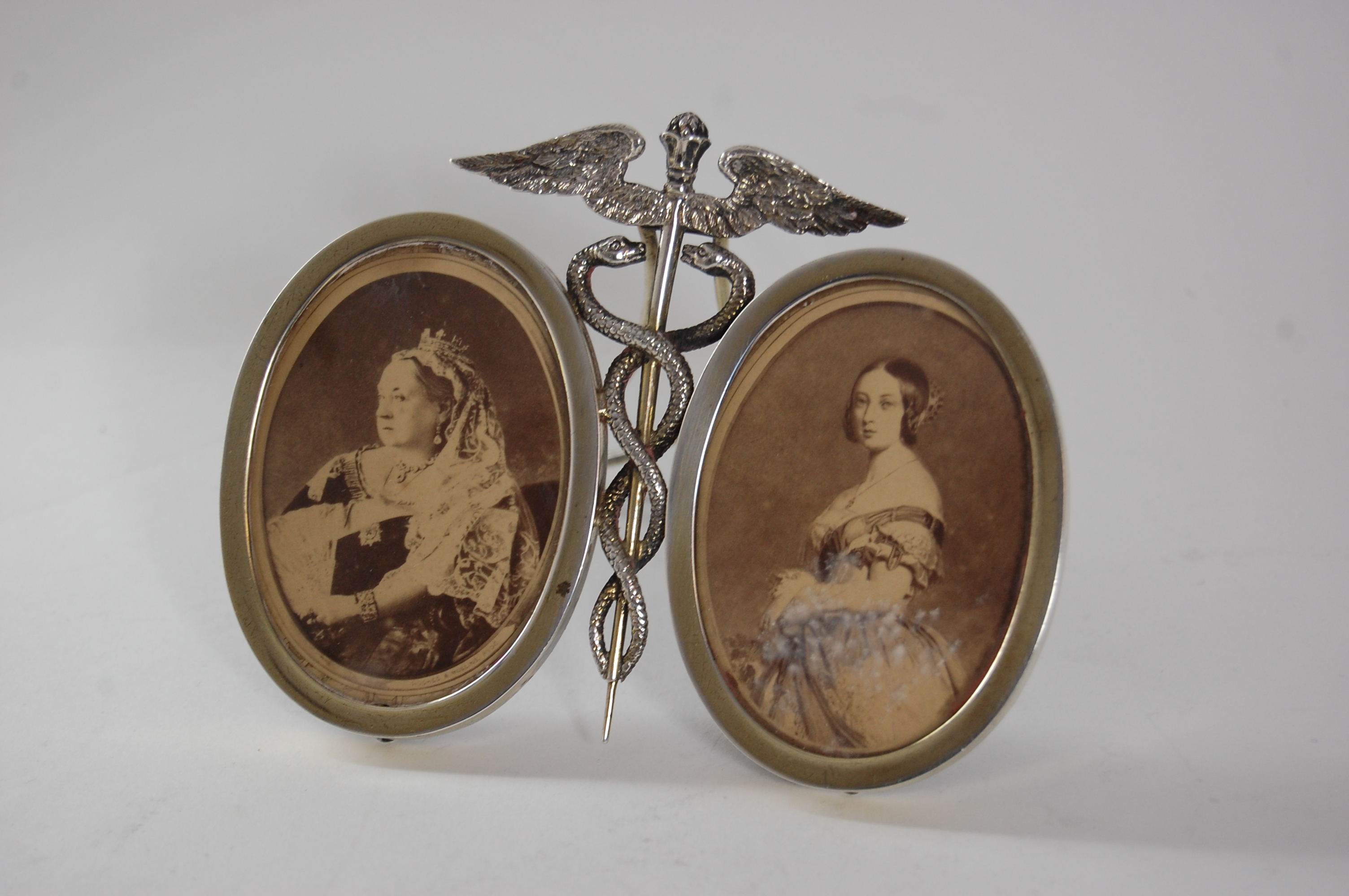 MEDICAL INTEREST: VICTORIAN SILVER TWIN PHOTOGRAPH FRAME
