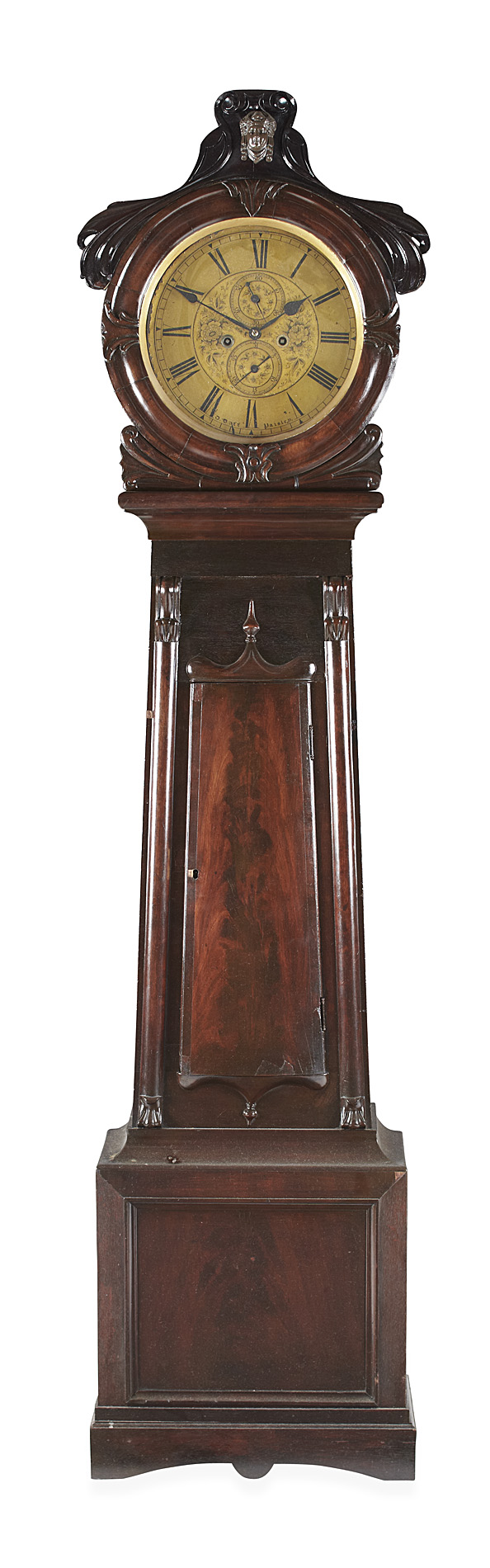 SCOTTISH WILLIAM IV MAHOGANY DRUM HEAD LONGCASE CLOCK BY WILLIAM DUFF, PAISLEY