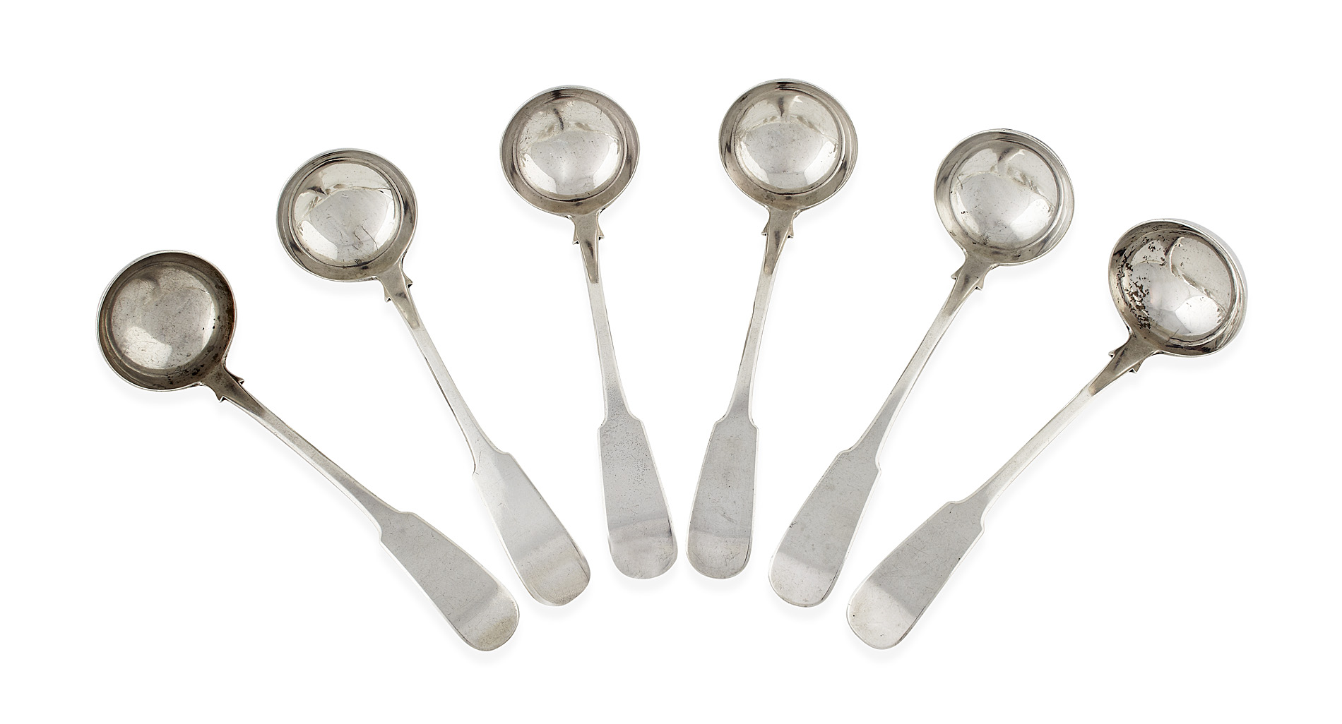 Wick - a rare set of six Scottish provincial toddy ladles