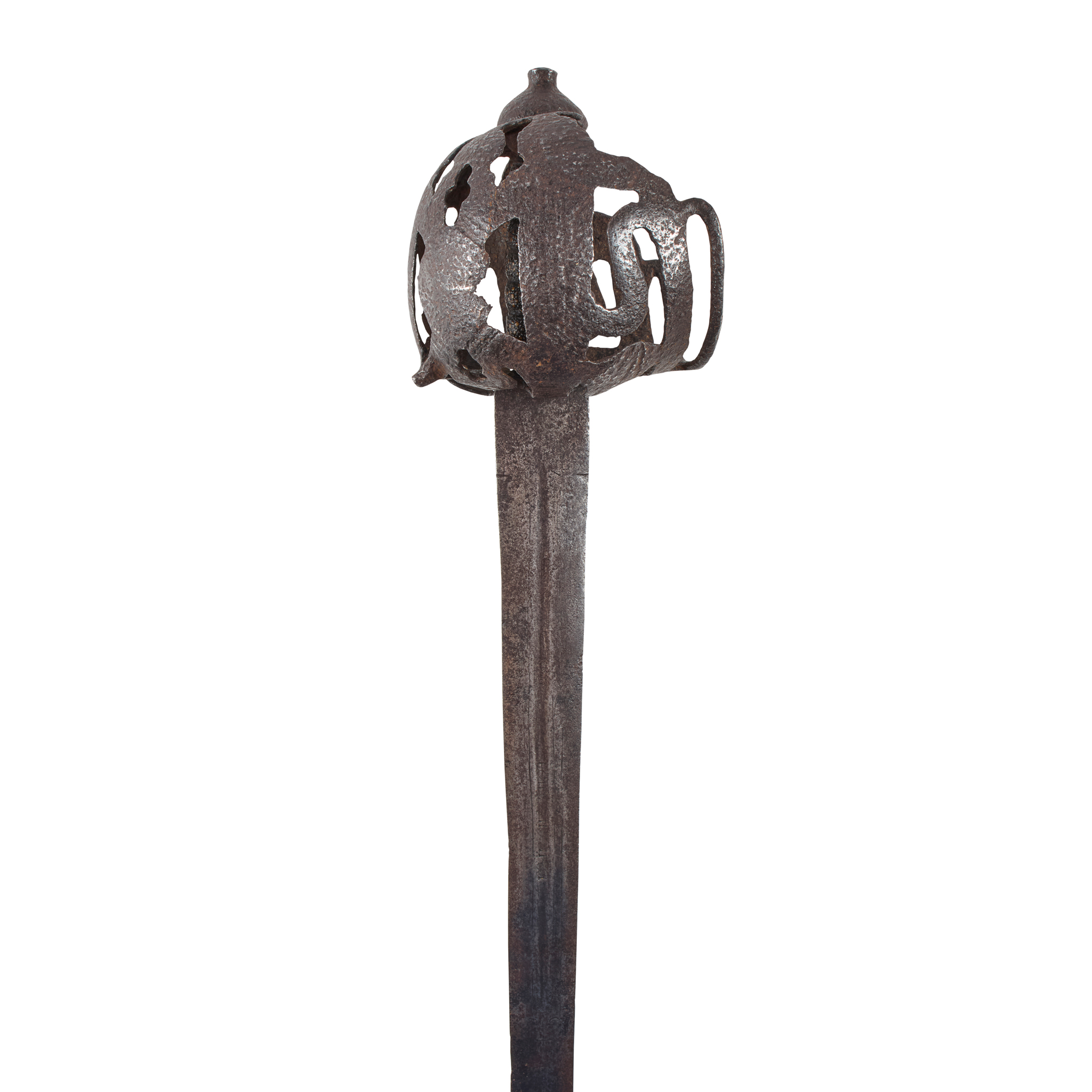 A 17TH CENTURY SCOTTISH RIBBON HILTED BROADSWORD