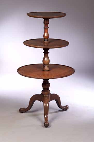 19th century mahogany three tier dumb waiter