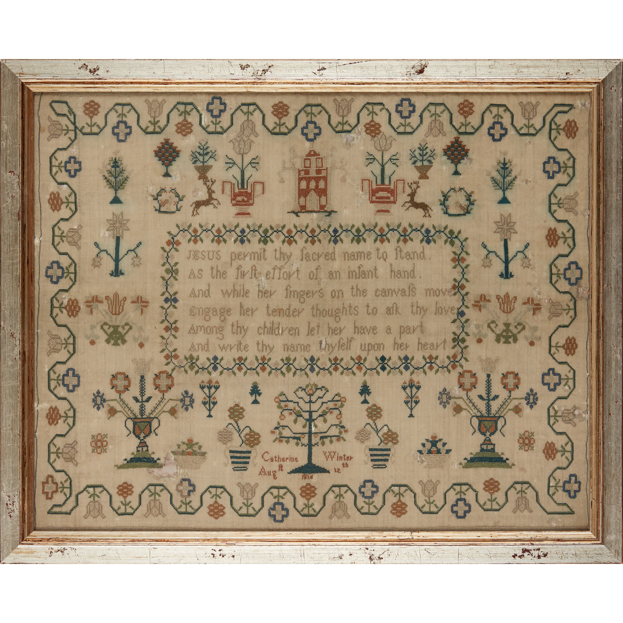 REGENCY NEEDLEWORK SAMPLER, BY CATHERINE WINTER