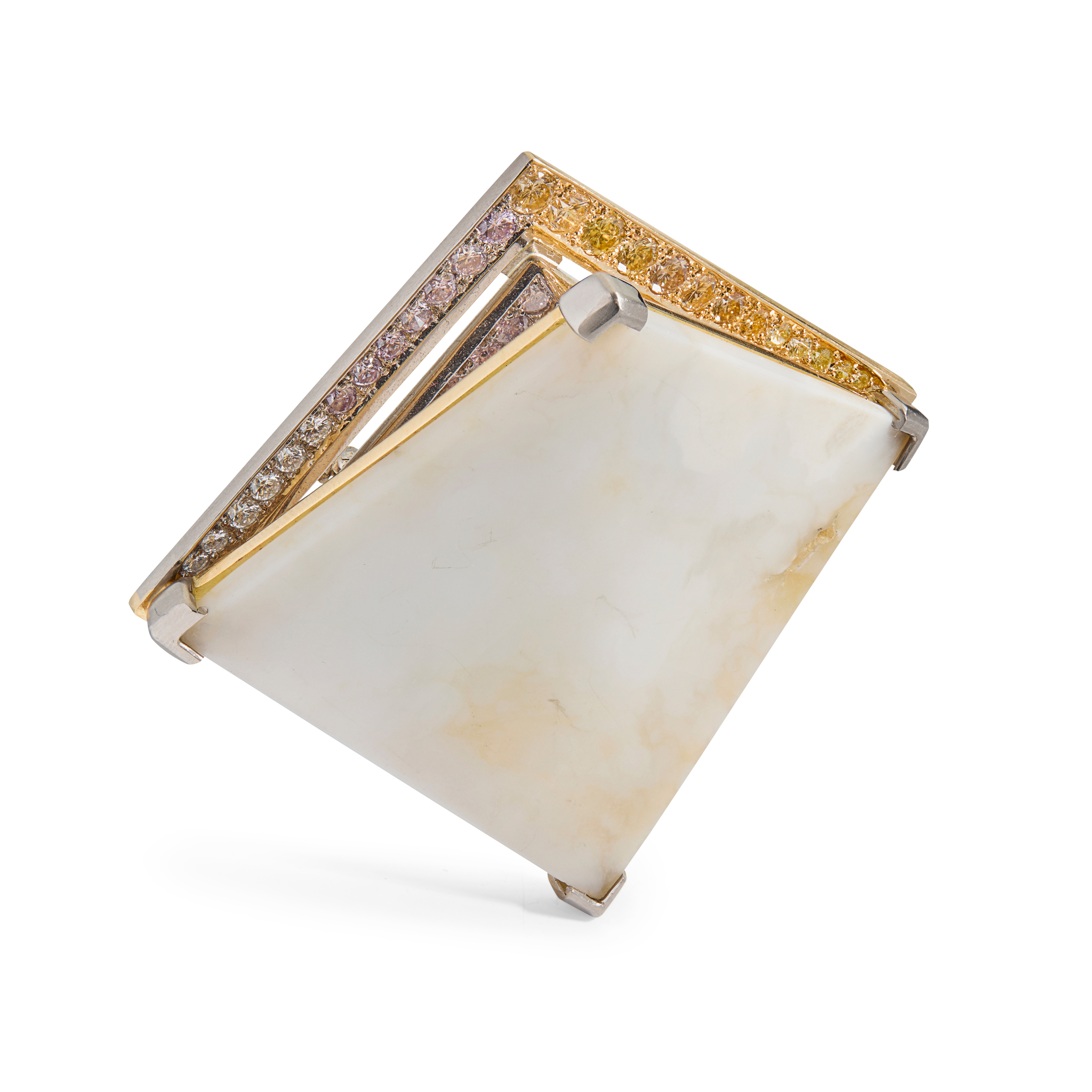 Attributed to Peter Plöderl: A diamond and agate brooch