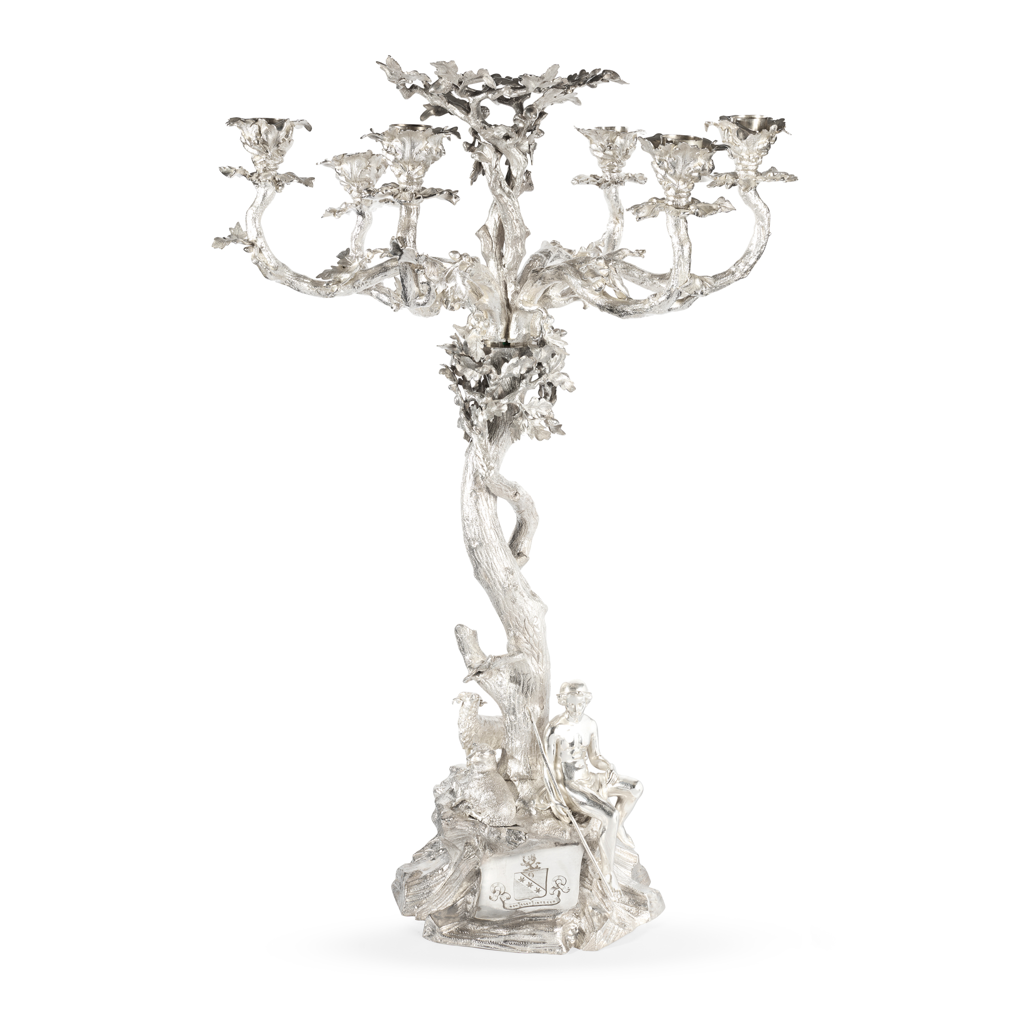LARGE VICTORIAN SILVER-PLATED TABLE CENTREPIECE CANDELABRA, ELKINGTON & CO.