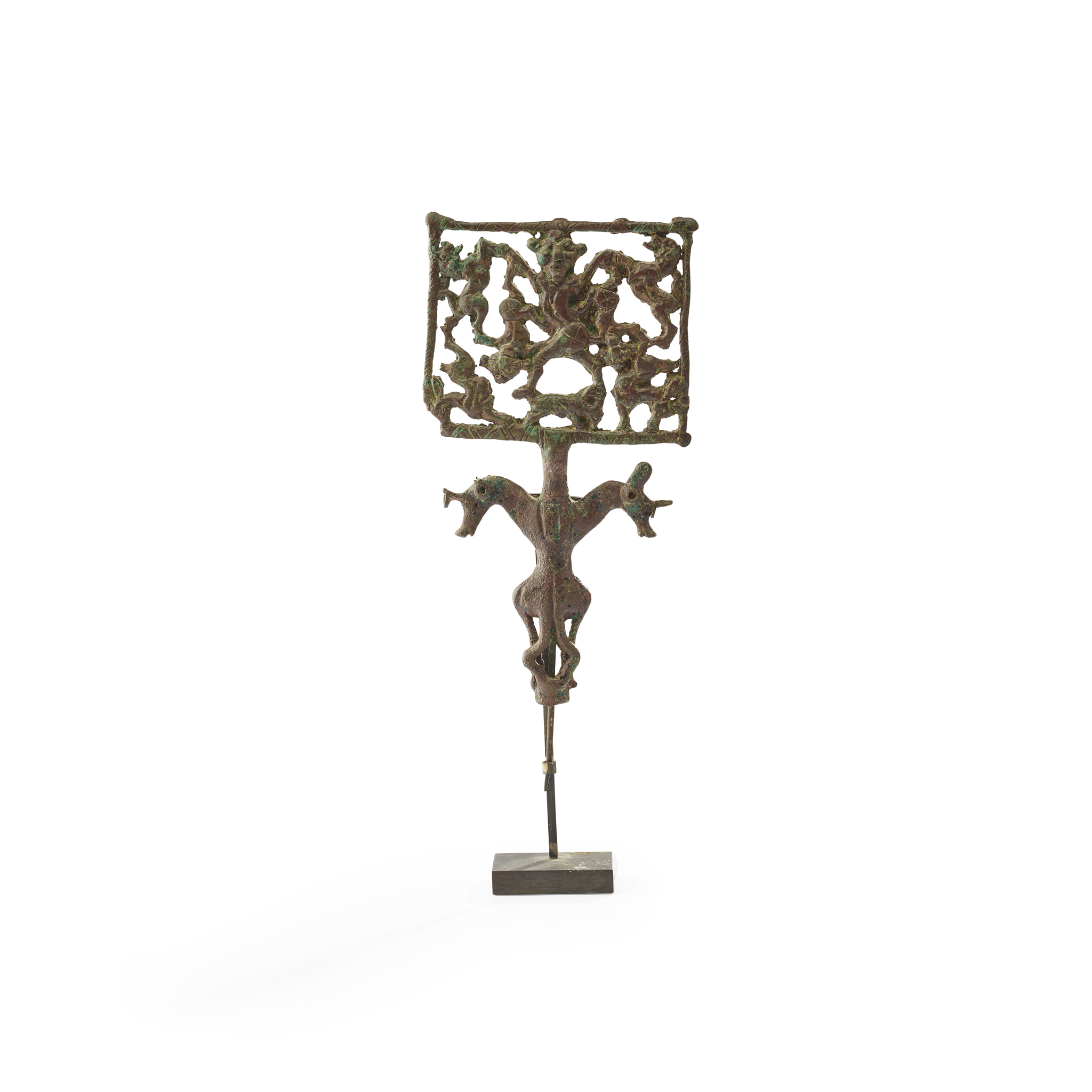 LURISTAN BRONZE PIN WITH OPENWORK PLAQUE