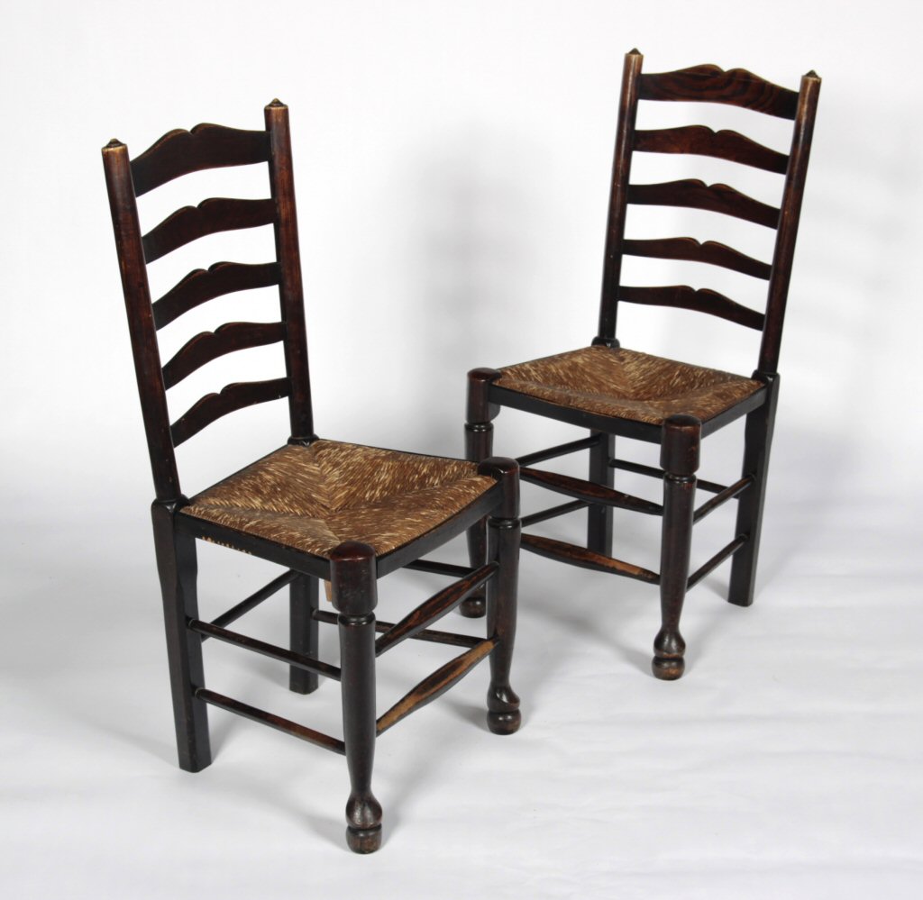 A set of six ash Lancashire chairs