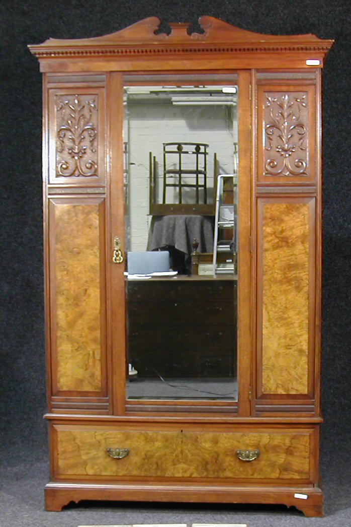 A late Victorian walnut bedroom suite,