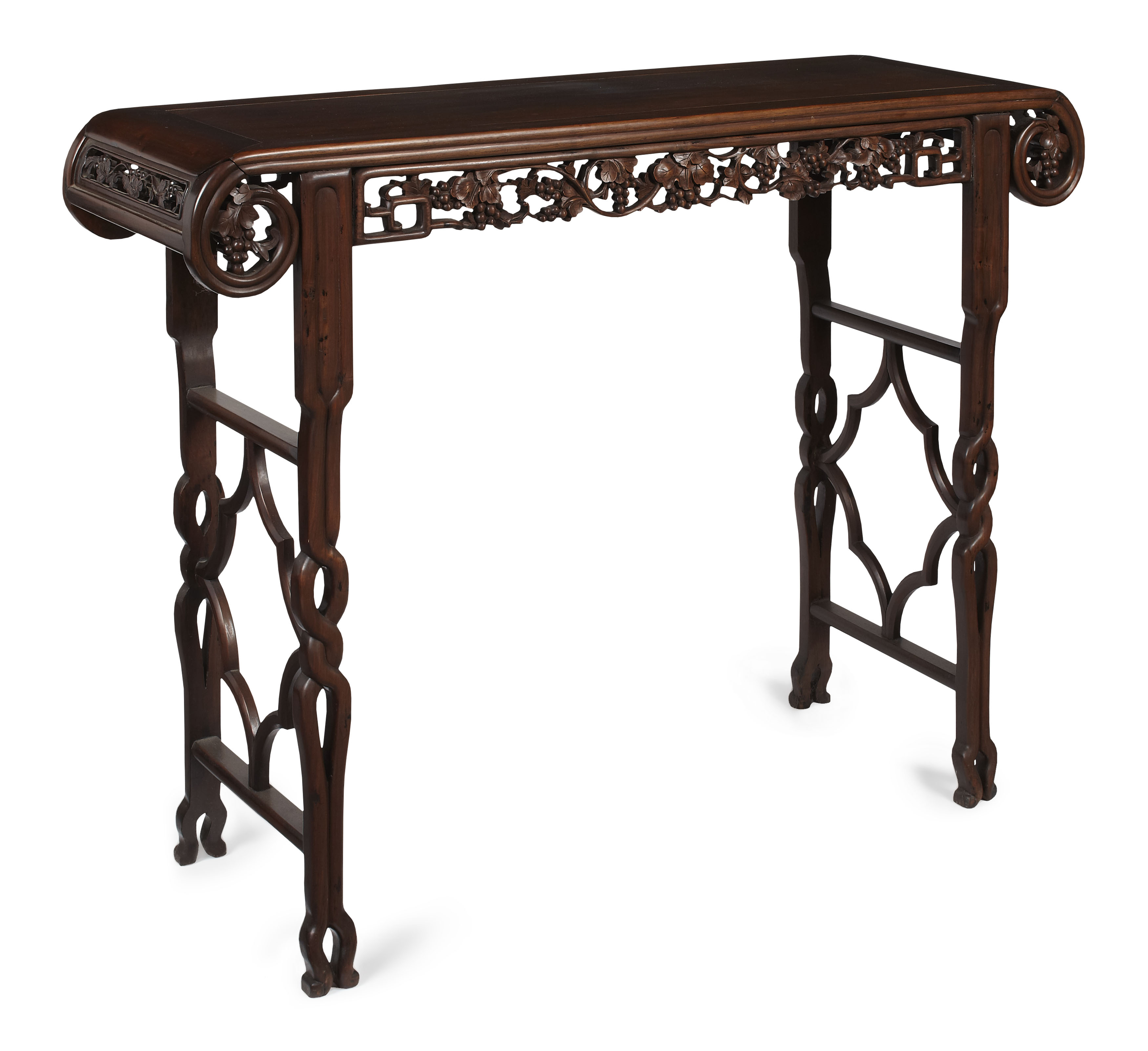 CHINESE CARVED HONGMU SIDE TABLE