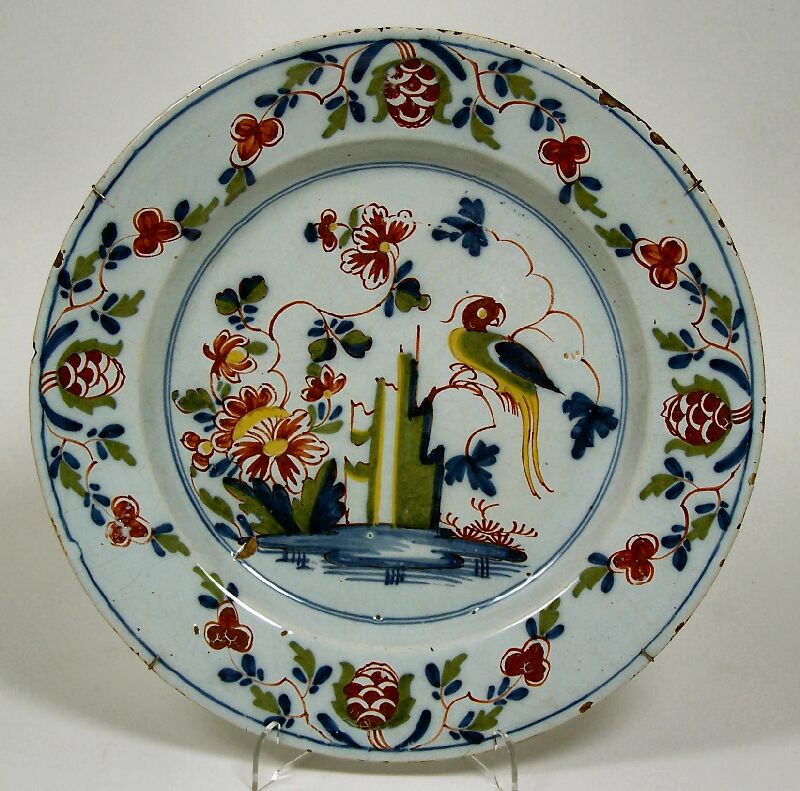 An 18th century Delft polychrome painted charger