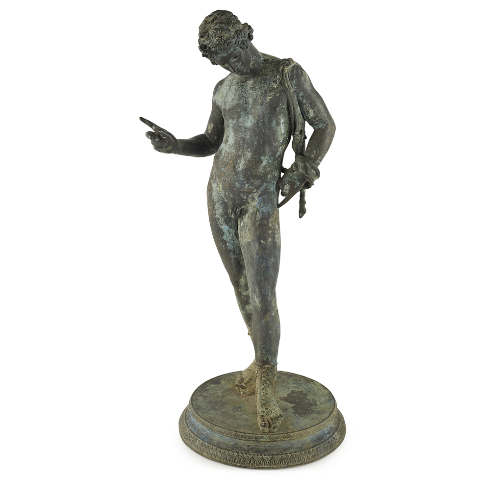 ITALIAN BRONZE FIGURE OF NARCISSUS, AFTER THE ANTIQUE