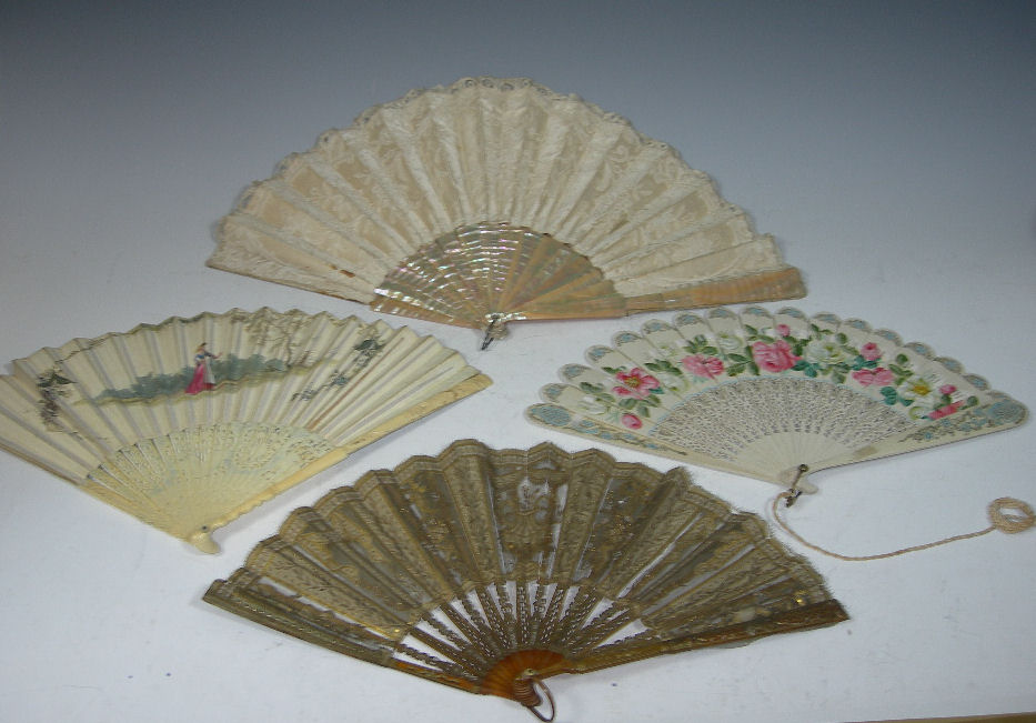 A collection of 19th century fans