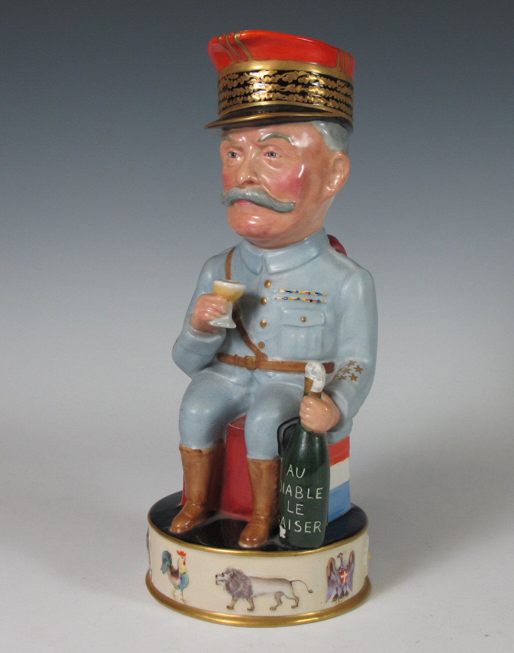 A WW1 Wilkinson Carruthers Gould toby jug of Marshall F. Foch