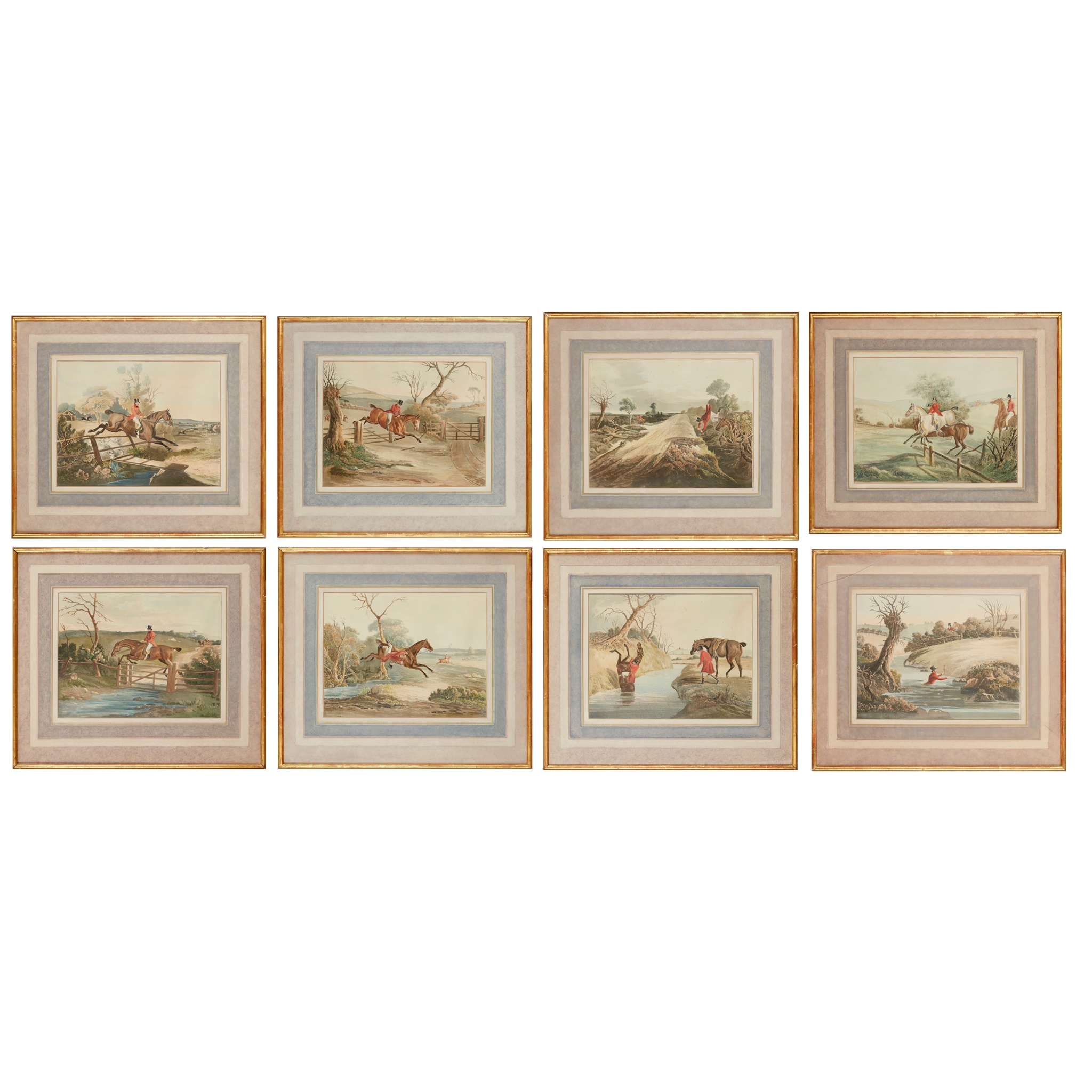 AFTER JOHN FERNLEY, SET OF EIGHT PRINTS, 'HUNTING RECOLLECTIONS'