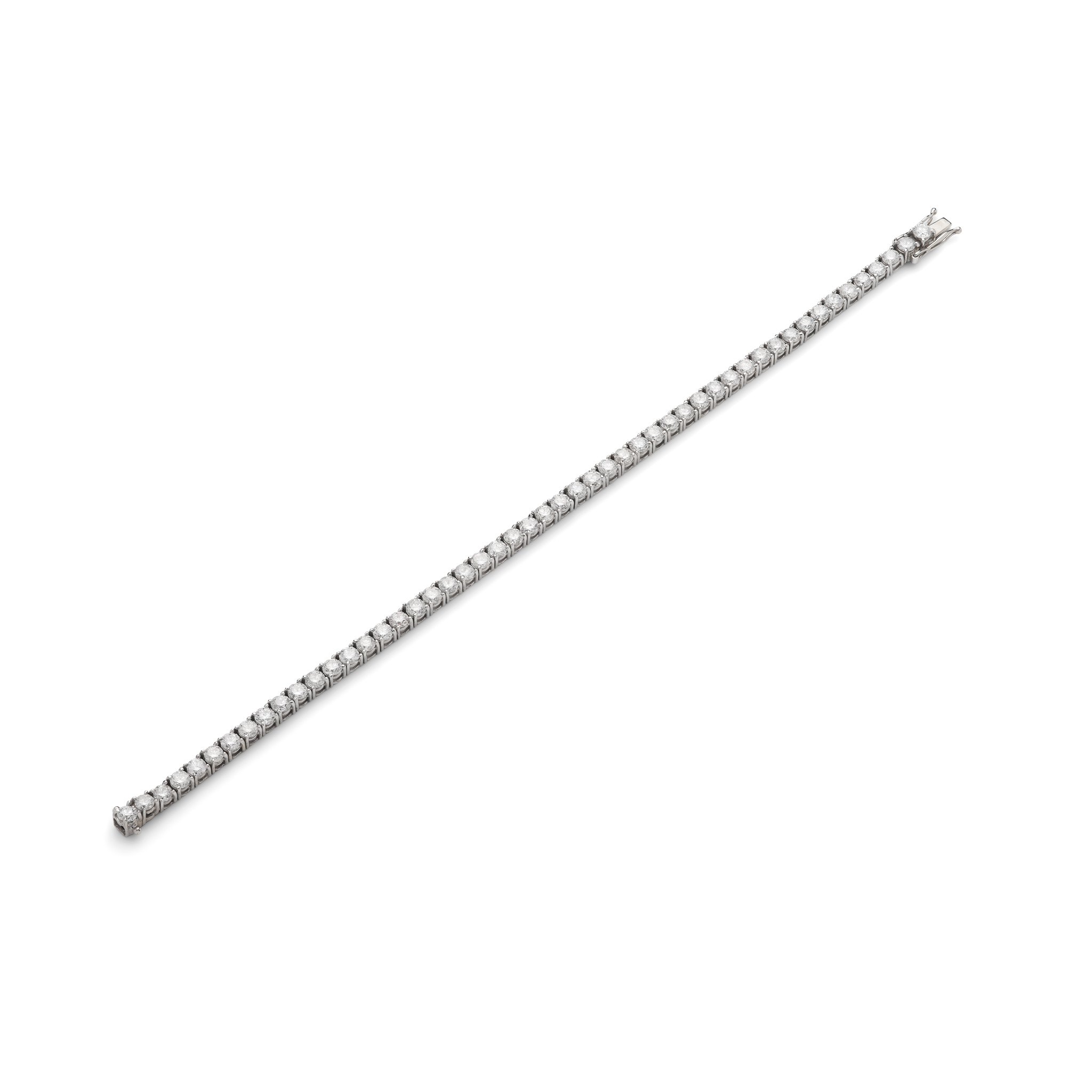 A white gold and diamond tennis bracelet