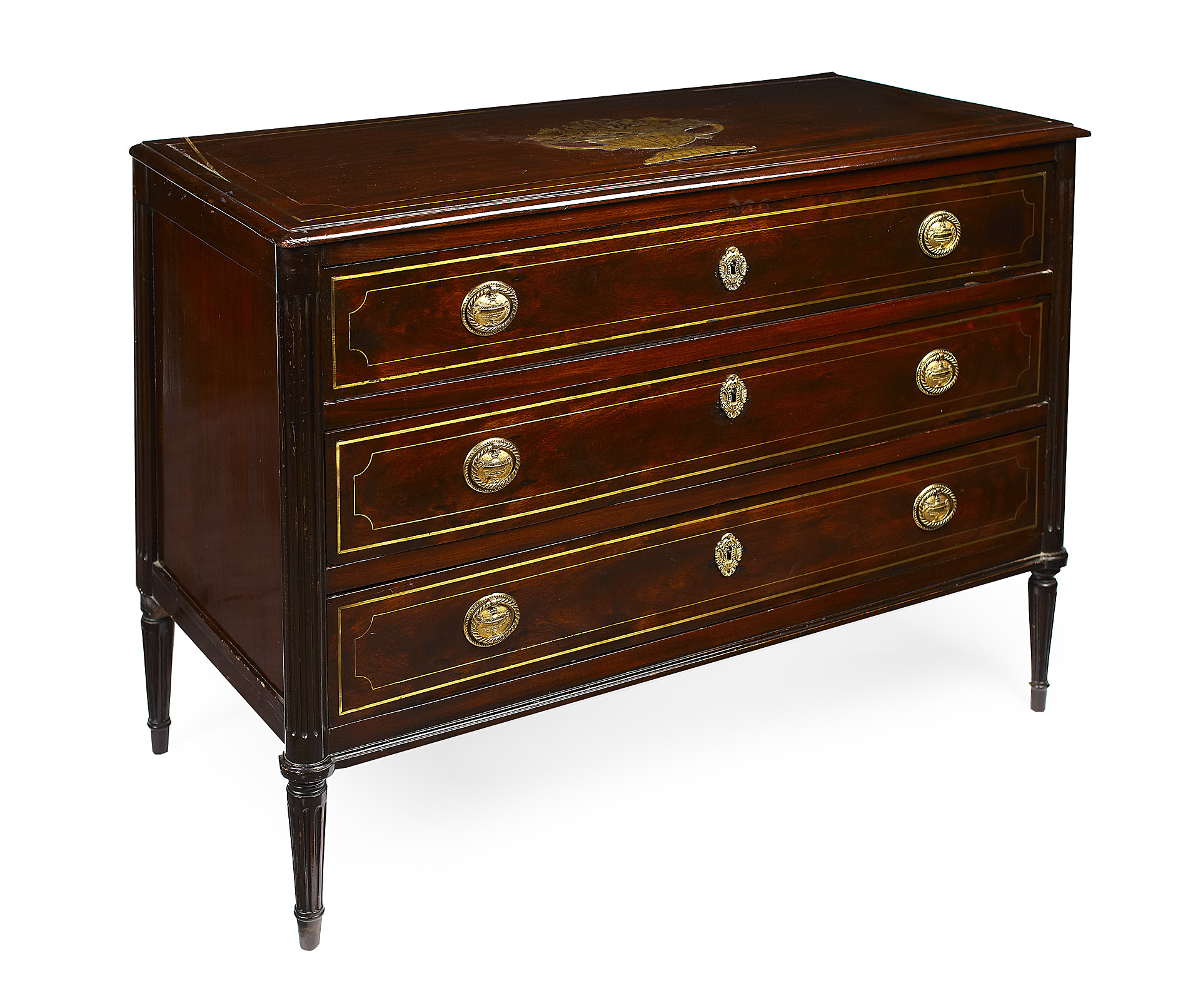 FRENCH LOUIS XVI MAHOGANY COMMODE